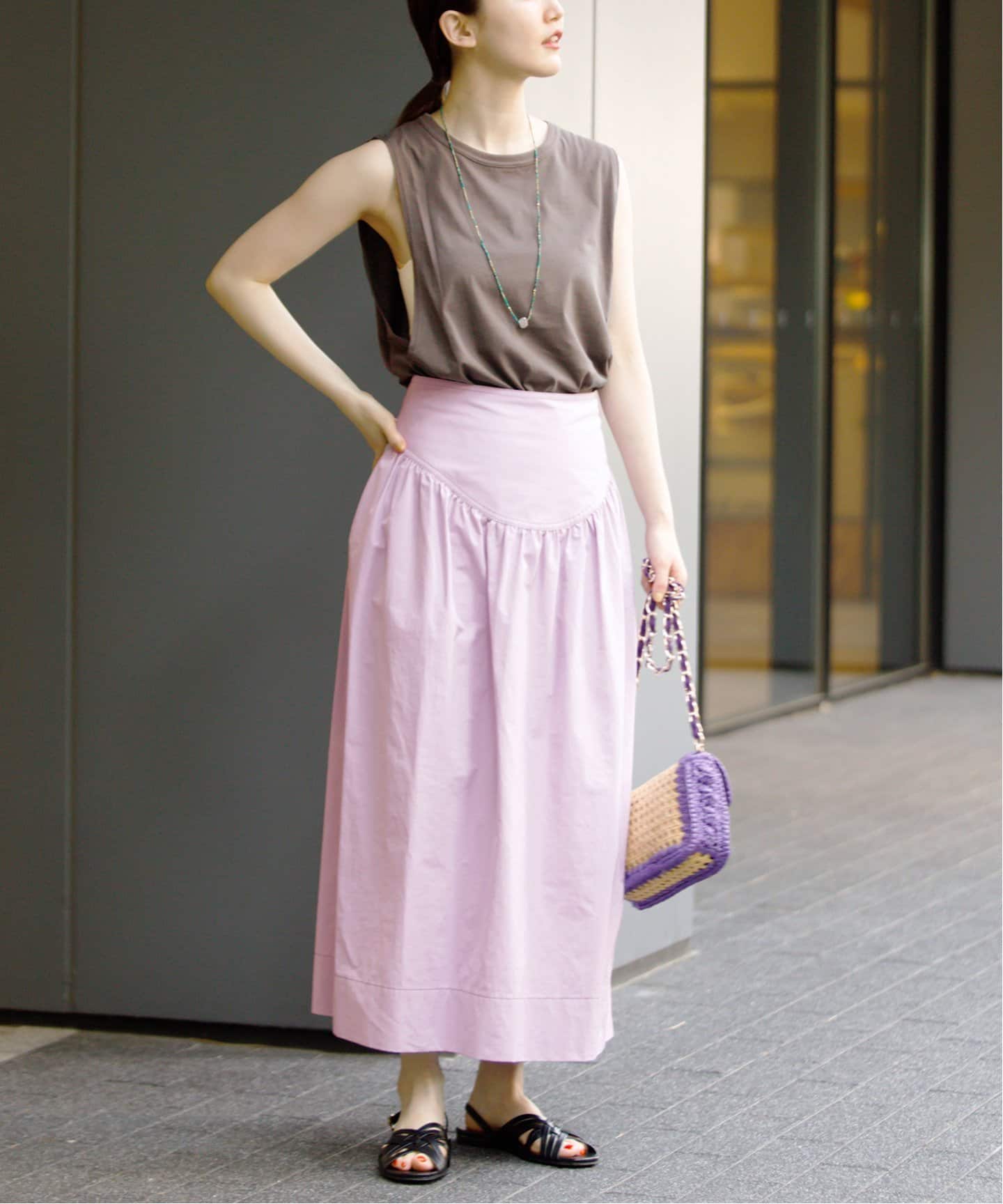 美品　イエナ　IENA リボン　カーキ　コクーンシルエットスカート IENA LA BOUCLE カーブベルトコクーンスカート（ロング・マキシ
