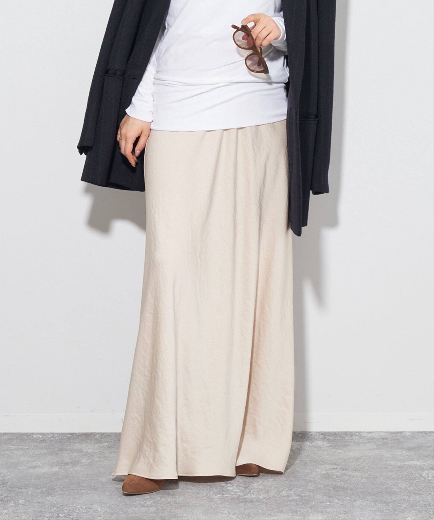 追加》Satin Bias スカート3（ロング・マキシ丈スカート）｜Plage  