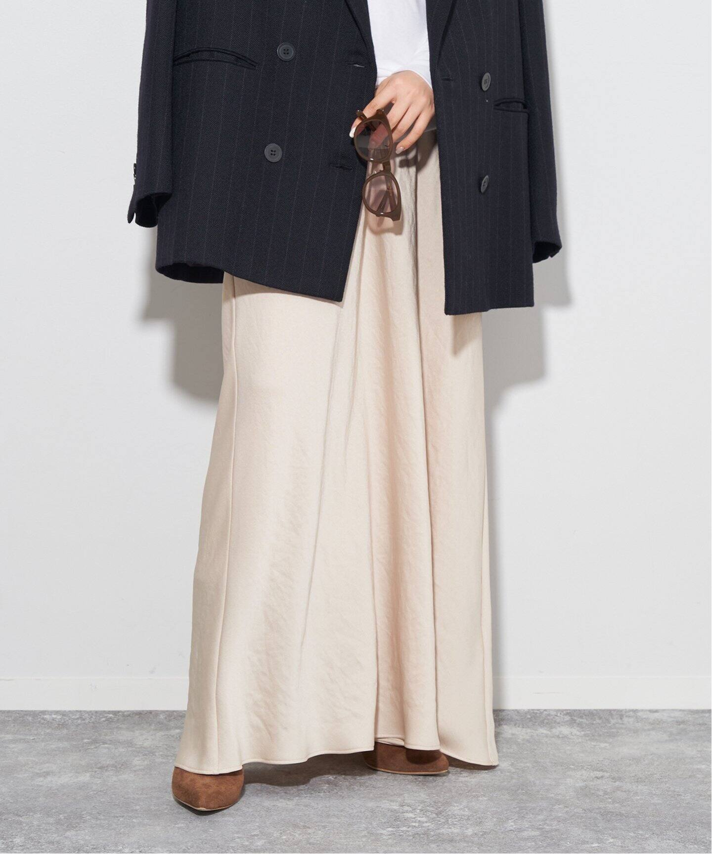 追加》Satin Bias スカート3（ロング・マキシ丈スカート  