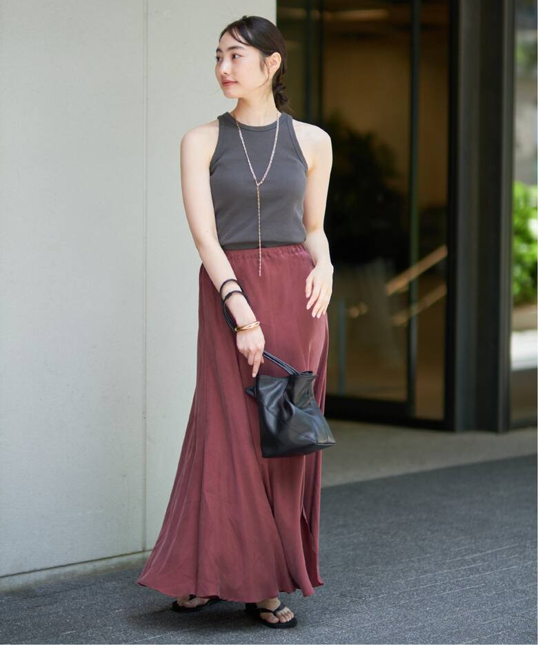 追加》Washable Fibril ギャザーロングスカート7（ロング・マキシ丈  