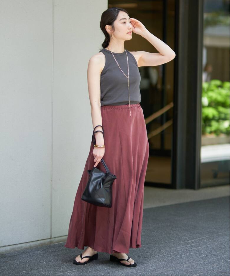 追加》Washable Fibril ギャザーロングスカート7（ロング・マキシ丈  