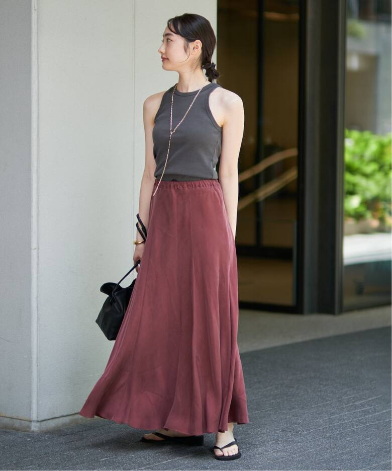 追加》Washable Fibril ギャザーロングスカート7（ロング・マキシ丈  