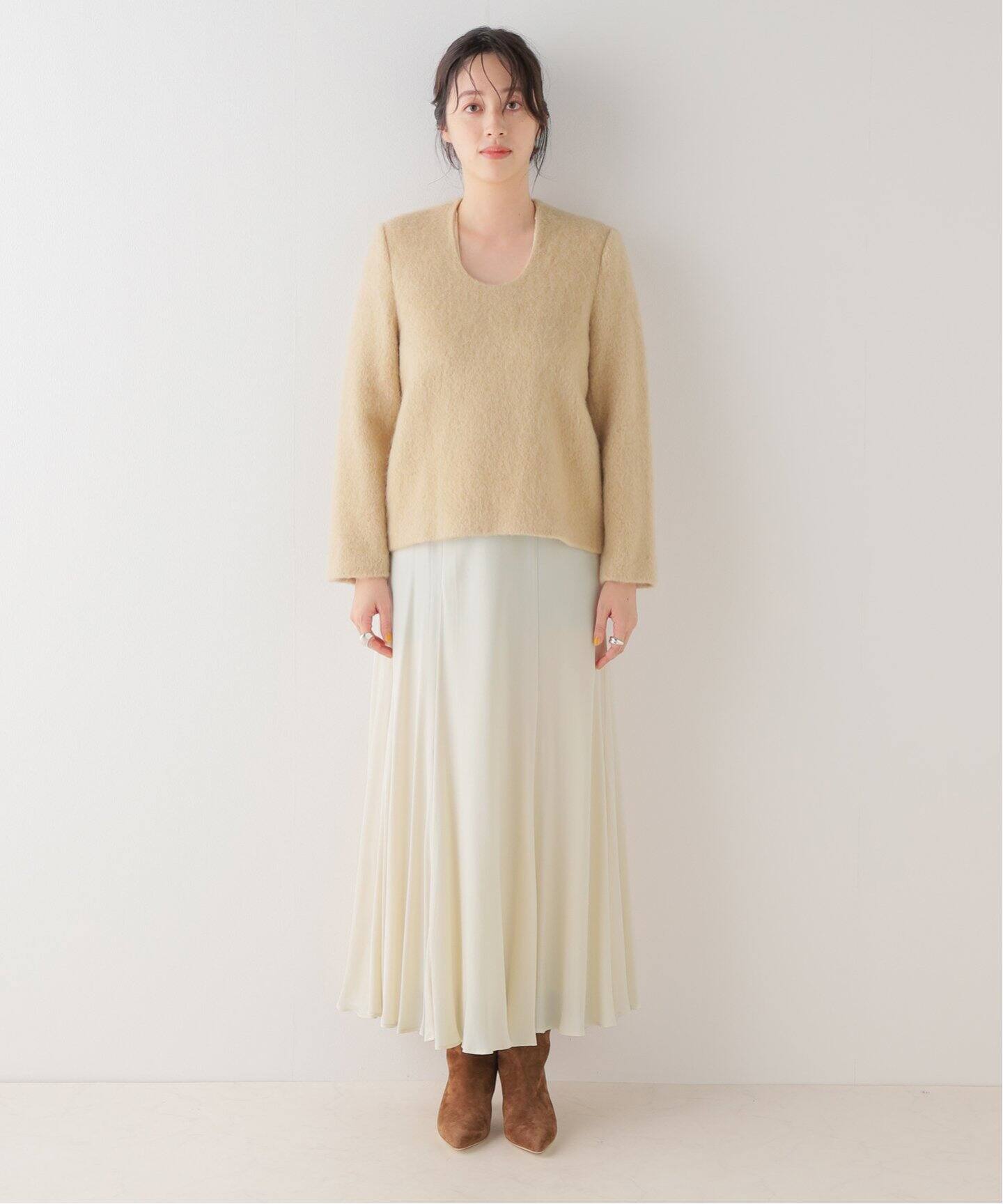 WEB・六本木店限定》Washable Fibril Flared スカート（ロング・マキシ 