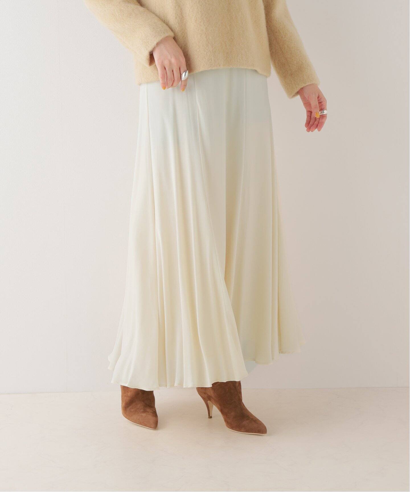 WEB・六本木店限定》Washable Fibril Flared スカート（ロング・マキシ 