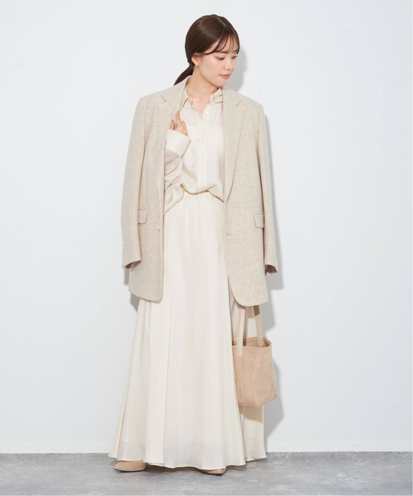 WEB・六本木店限定》Washable Fibril Flared スカート（ロング・マキシ 