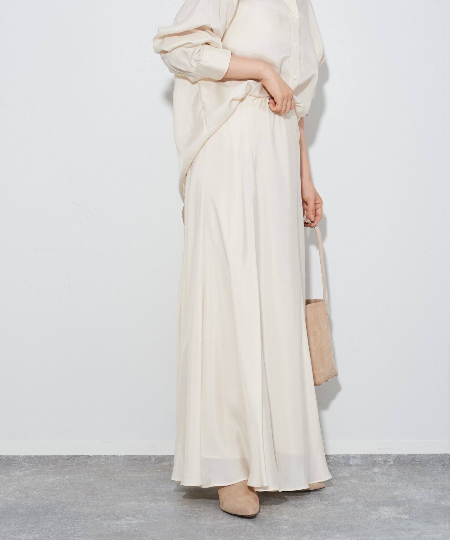 WEB・六本木店限定》Washable Fibril Flared スカート（ロング・マキシ 