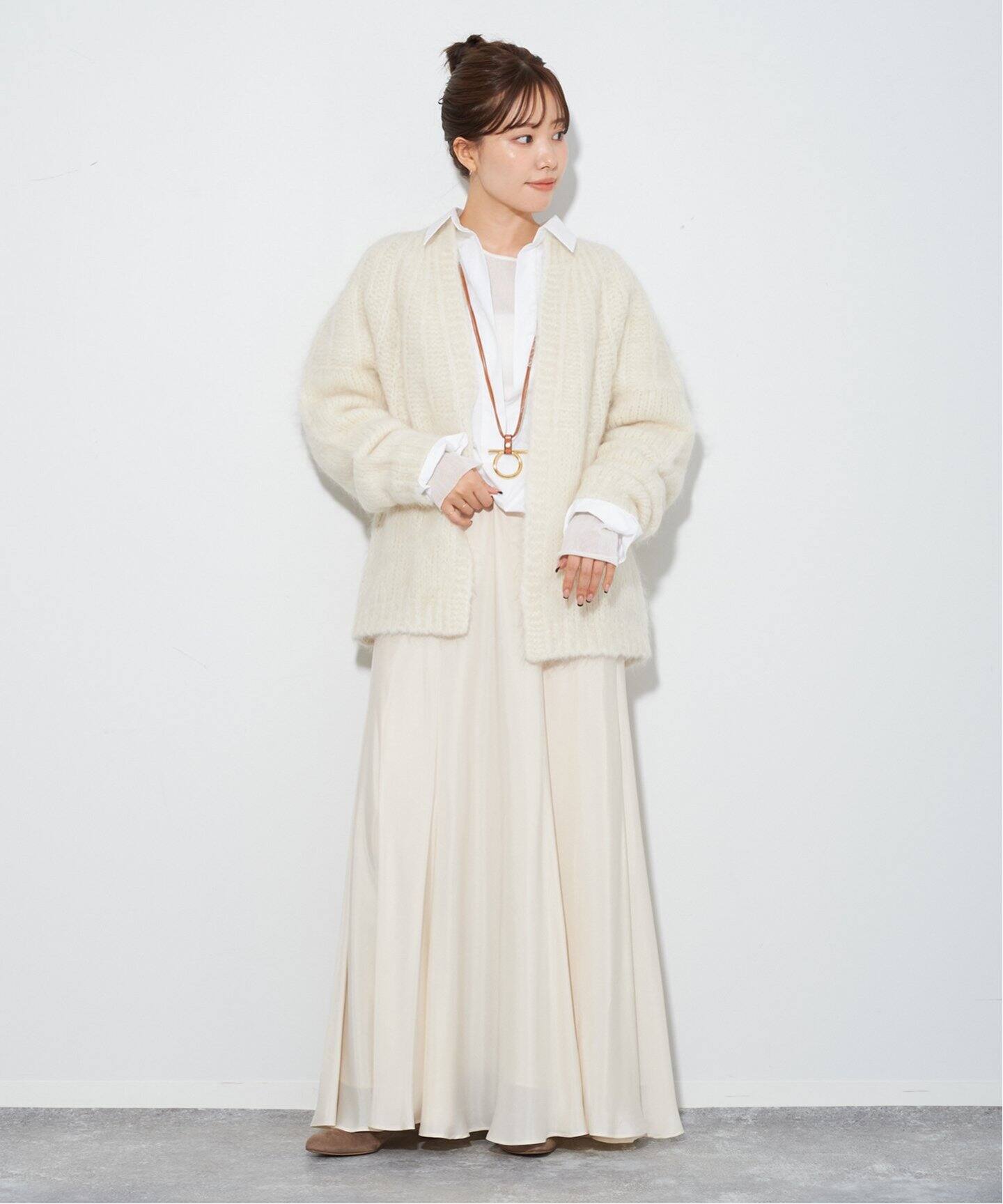 WEB・六本木店限定》Washable Fibril Flared スカート（ロング・マキシ 