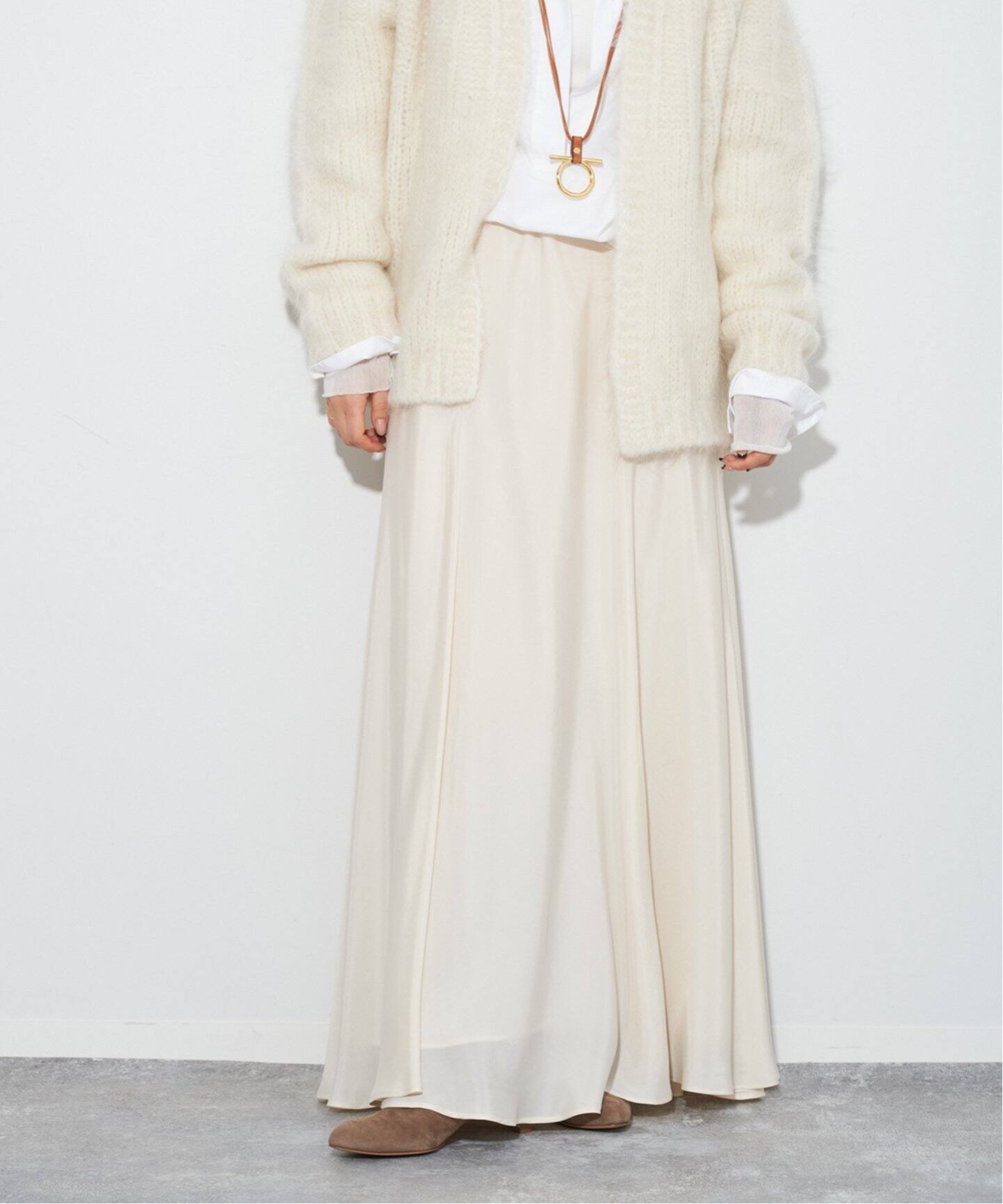 WEB・六本木店限定》Washable Fibril Flared スカート（ロング・マキシ 