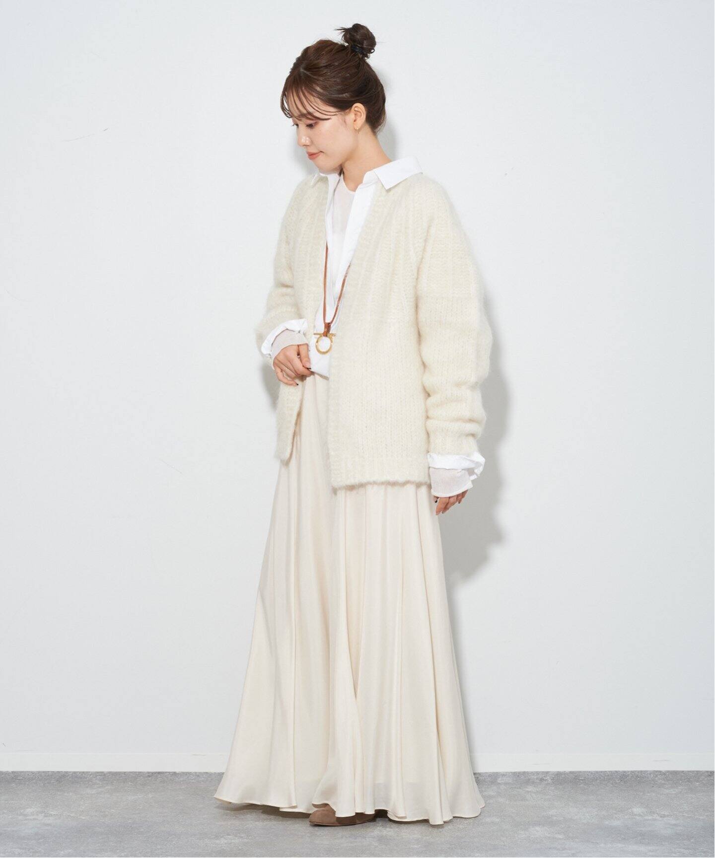 WEB・六本木店限定》Washable Fibril Flared スカート（ロング・マキシ 
