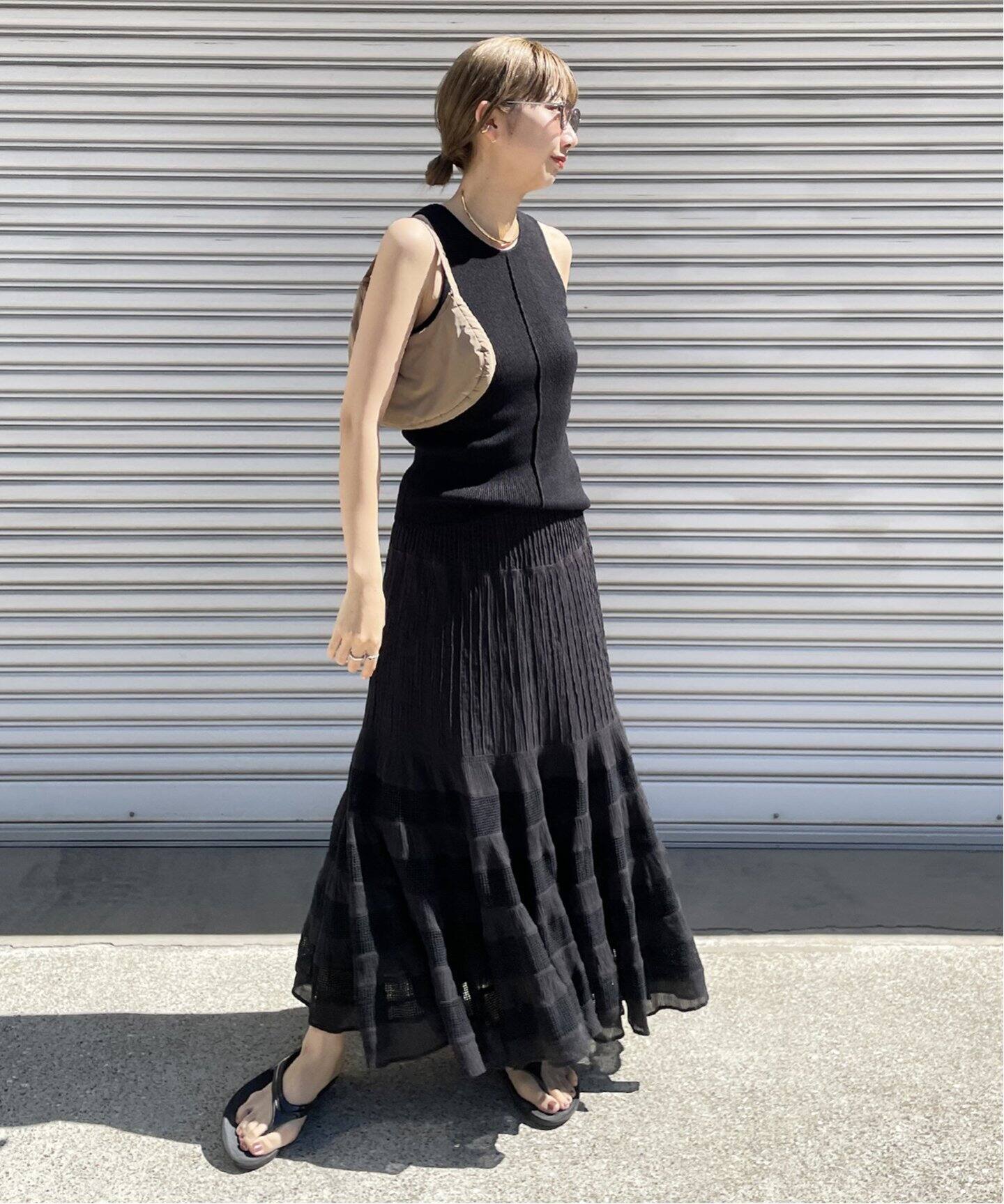 クレープティアードスカート NEW（ロング・マキシ丈スカート）｜Plage  