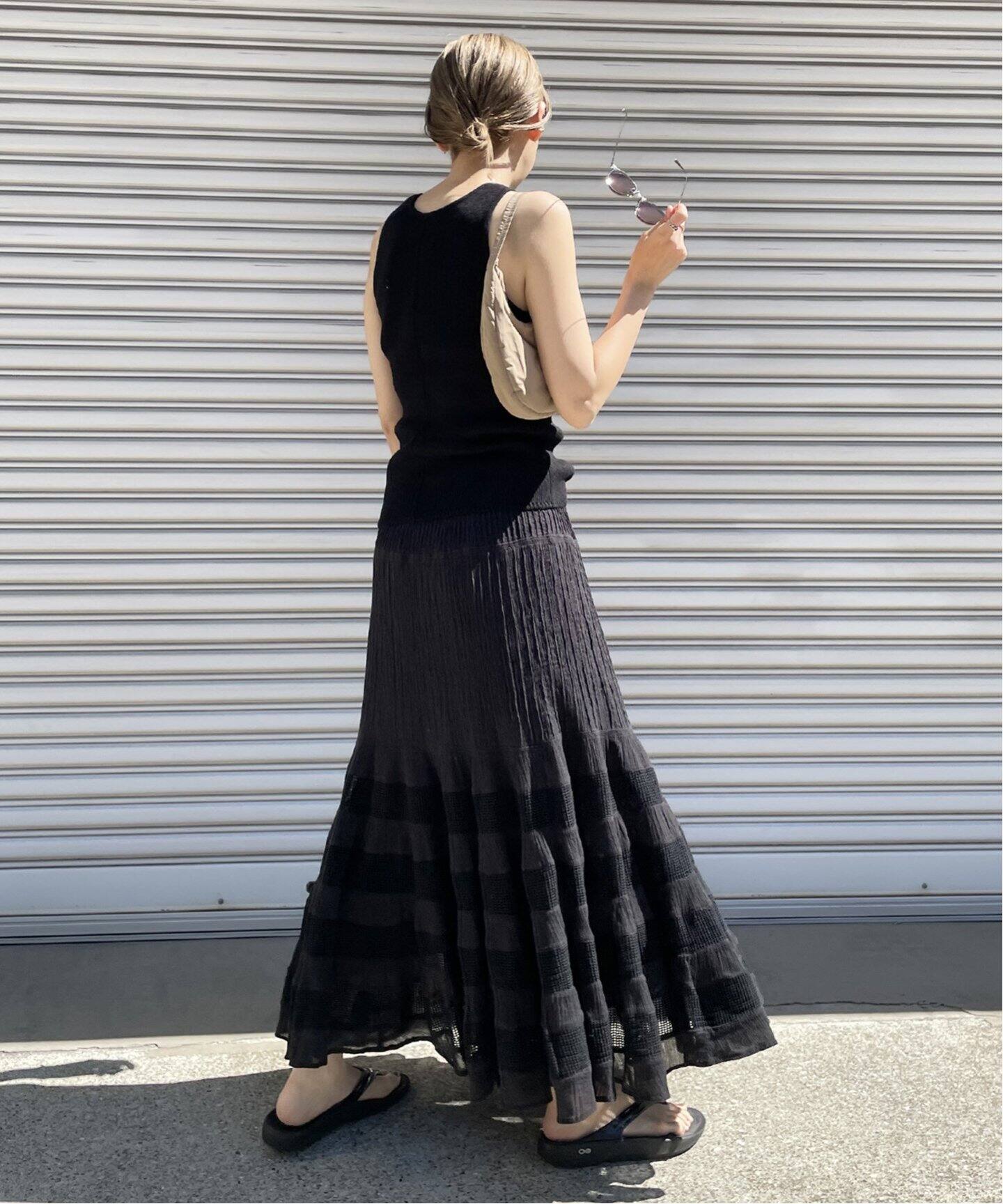 クレープティアードスカート NEW（ロング・マキシ丈スカート）｜Plage  