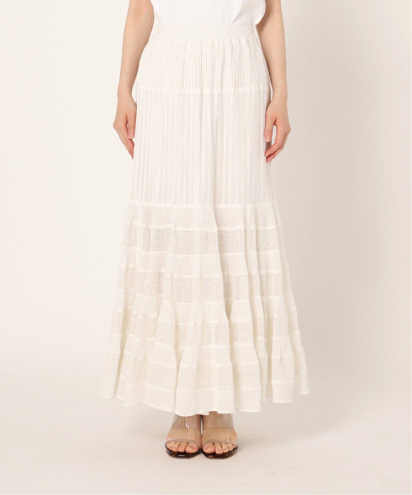 クレープティアードスカート NEW（ロング・マキシ丈スカート）｜Plage  