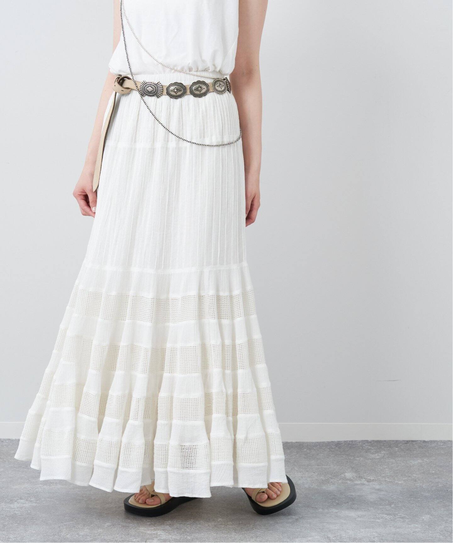 クレープティアードスカート NEW（ロング・マキシ丈スカート）｜Plage  