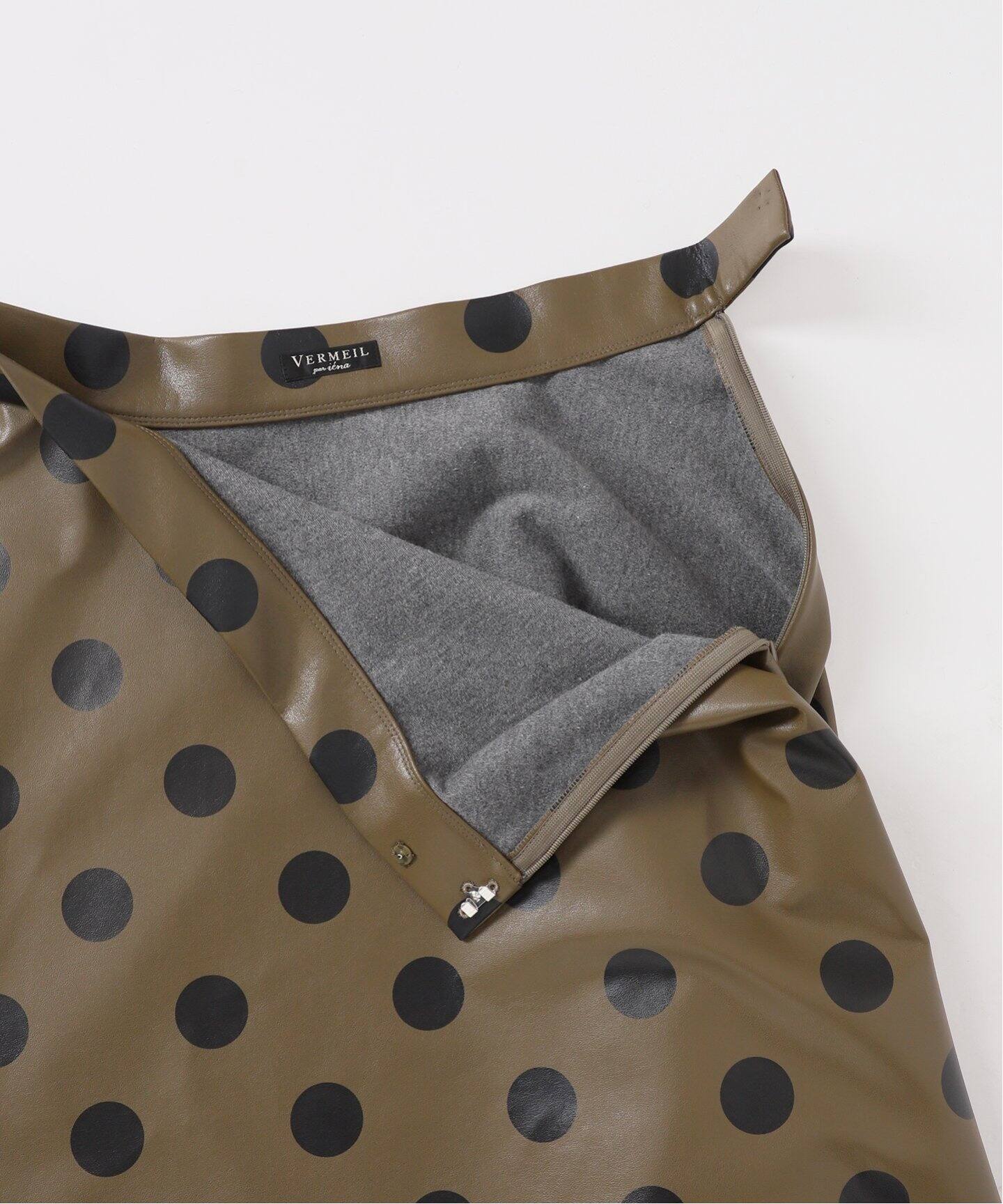 フェイクレザードットプリントフレアスカート（その他スカート  