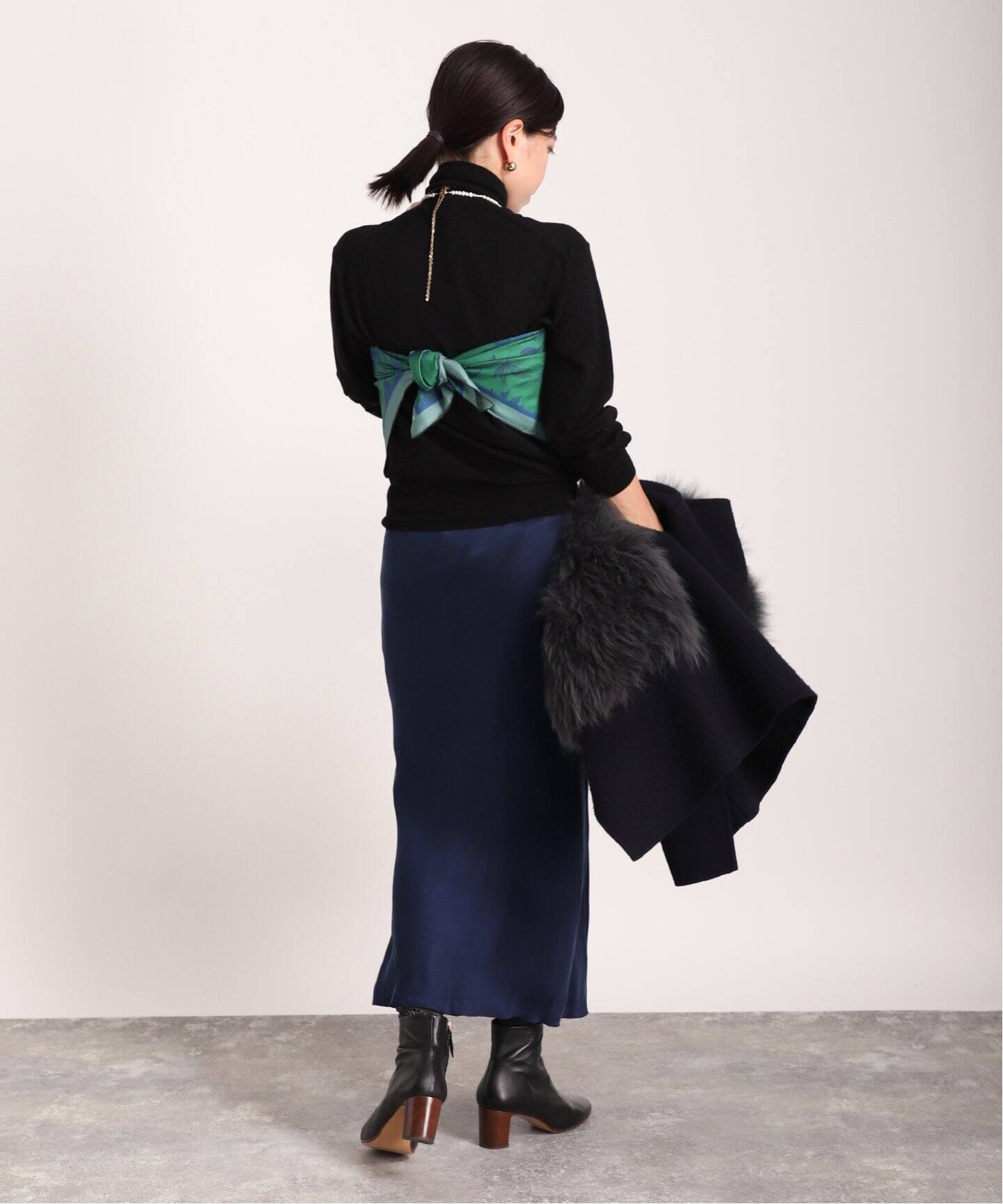 フィブリルキュプラサイドスリットロングスカート（ロング・マキシ丈  