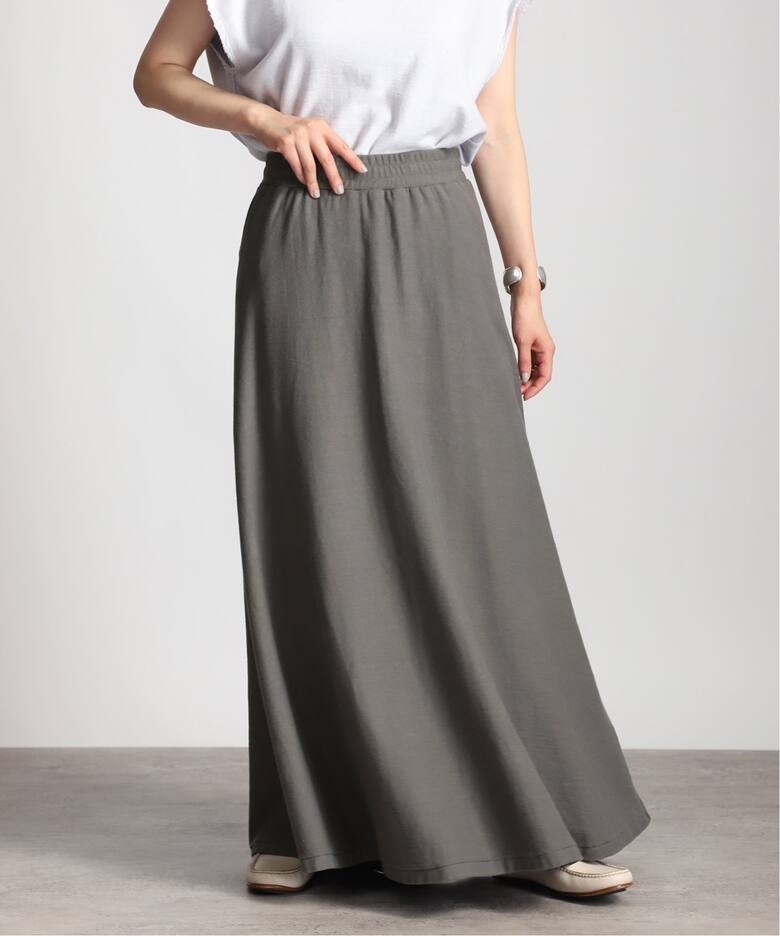 GREY CHORD NoSleeve TOP & Maxi Skirt 34（Women 