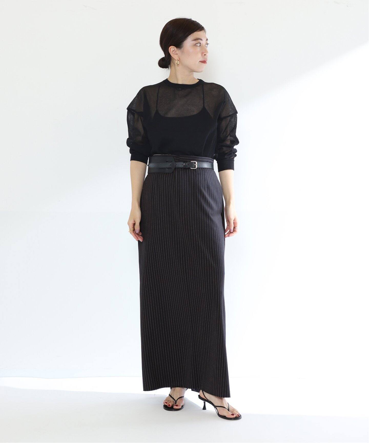 INSCRIRE/アンスクリア】S130 Wool Long Skirt（ロング・マキシ丈 