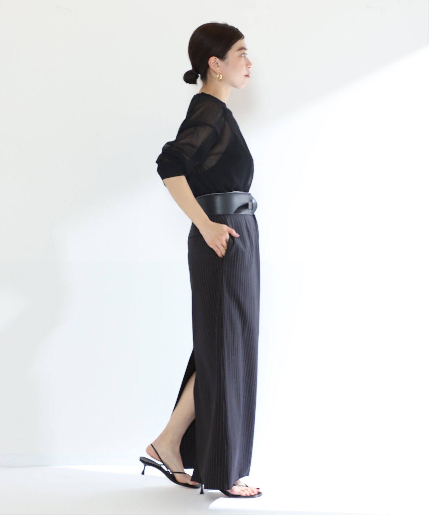 INSCRIRE/アンスクリア】S130 Wool Long Skirt（ロング・マキシ