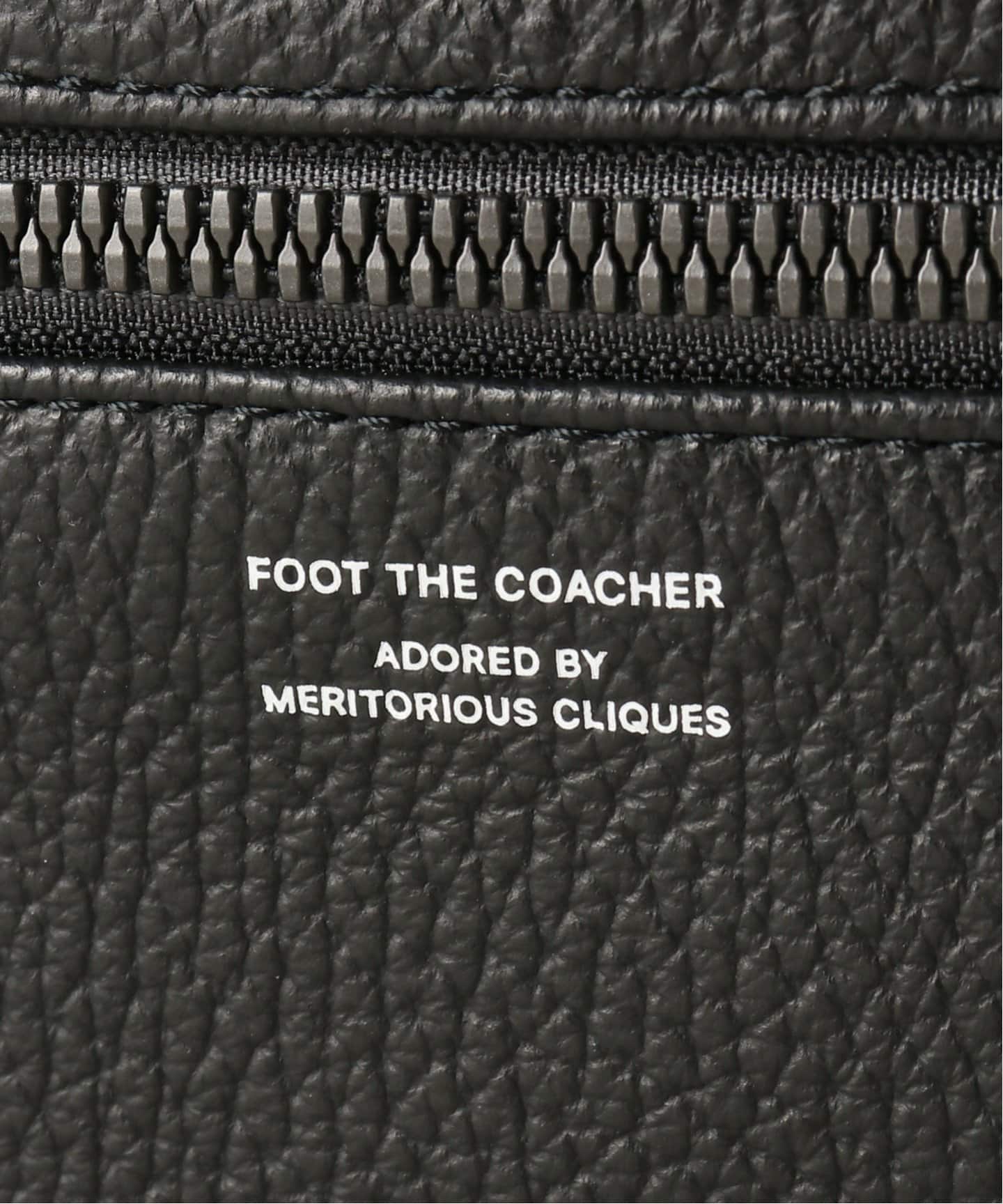 foot the coacher ブラックポーチ フット・ザ・コーチャー新作レザーポーチ、イタリアンレザーの