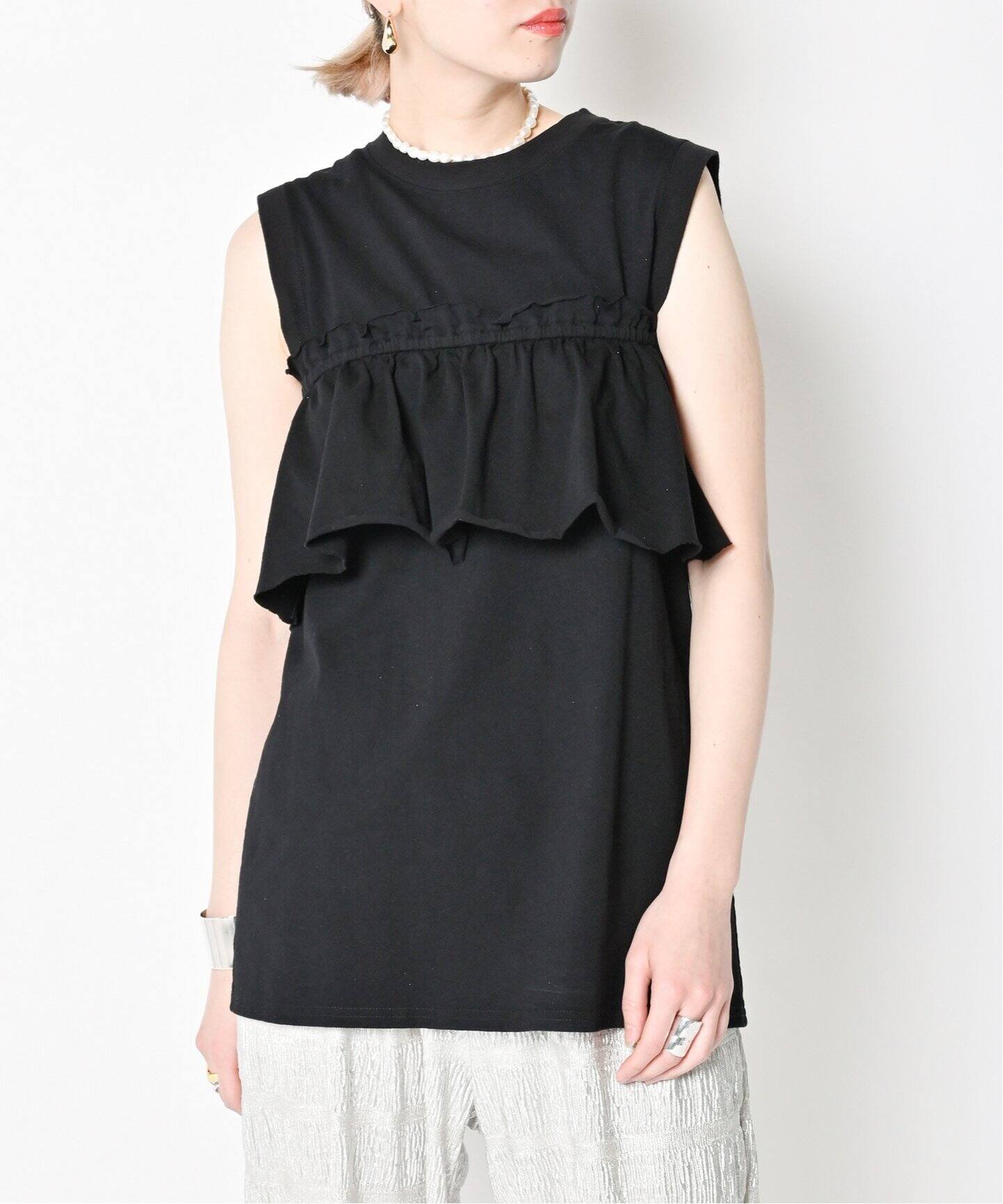 BAND SLEEVE TANK：カットソー（Tシャツ／カットソー