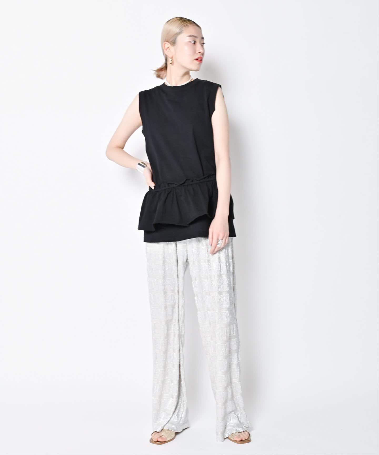 BAND SLEEVE TANK：カットソー（Tシャツ／カットソー
