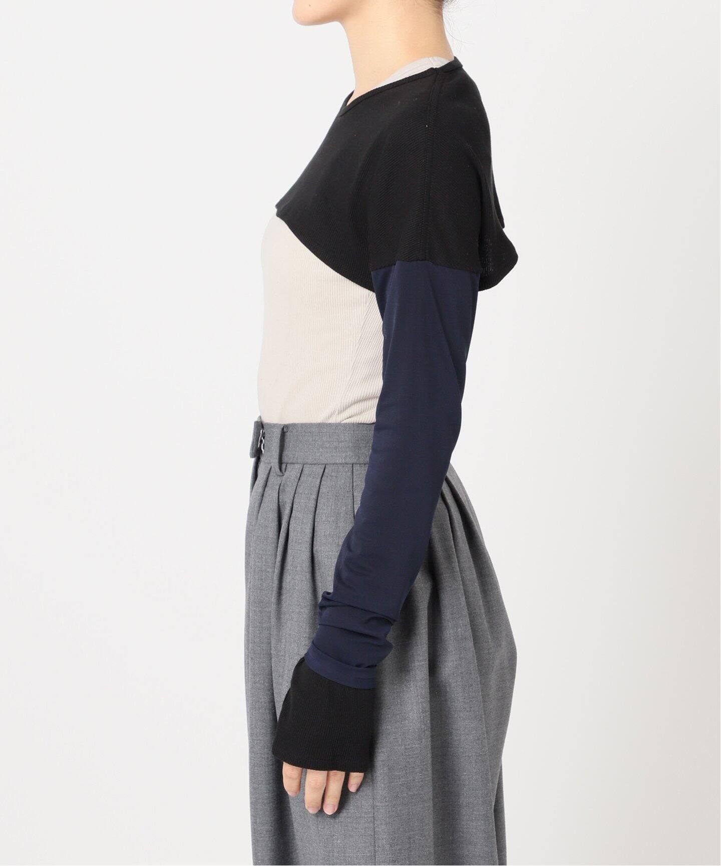 OVERNEATH / オーバーニース】別注 rib sleeves 039 M：カットソー（T  