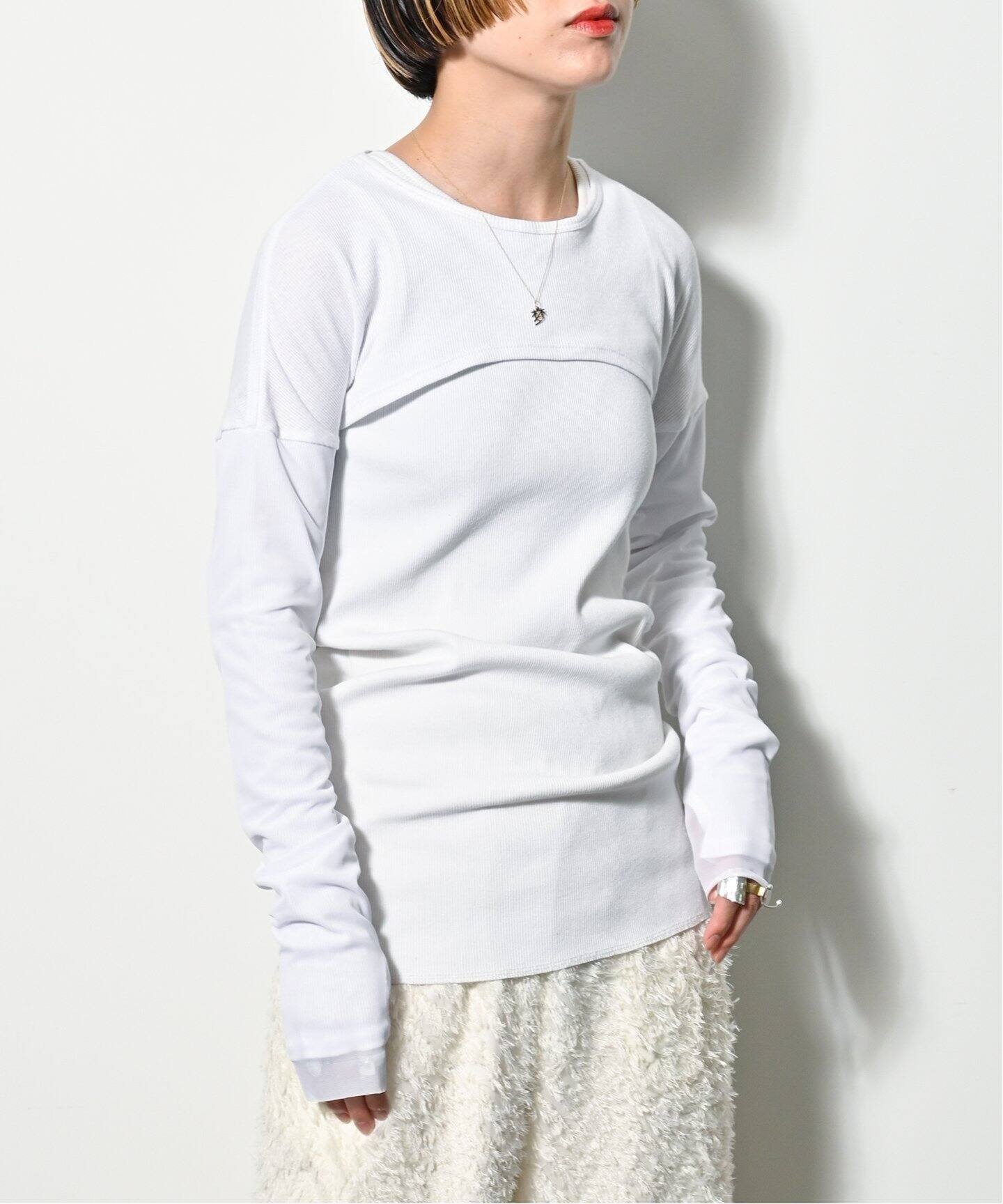 OVERNEATH / オーバーニース】別注 rib sleeves 039 M：カットソー（T  