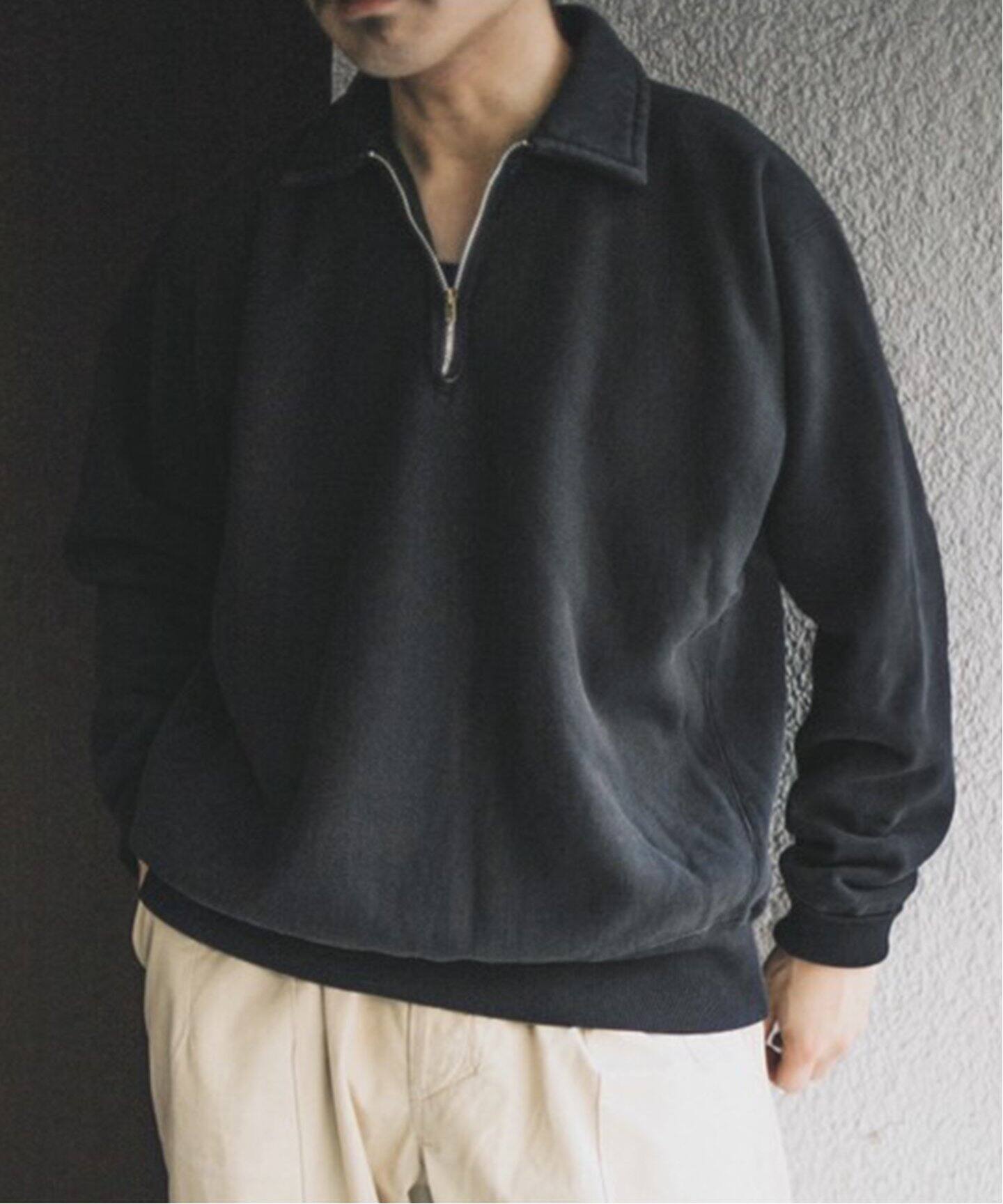 A.PRESSE/アプレッセ】Vintage Half Zip Sweatshirt（Tシャツ 