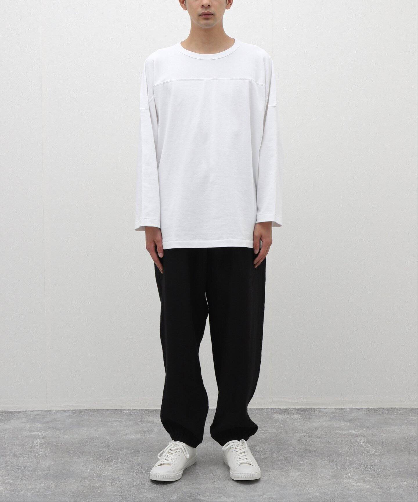 コモリ 23AW フットボールTシャツ カットソー 長袖 無地 黒 3 L位 