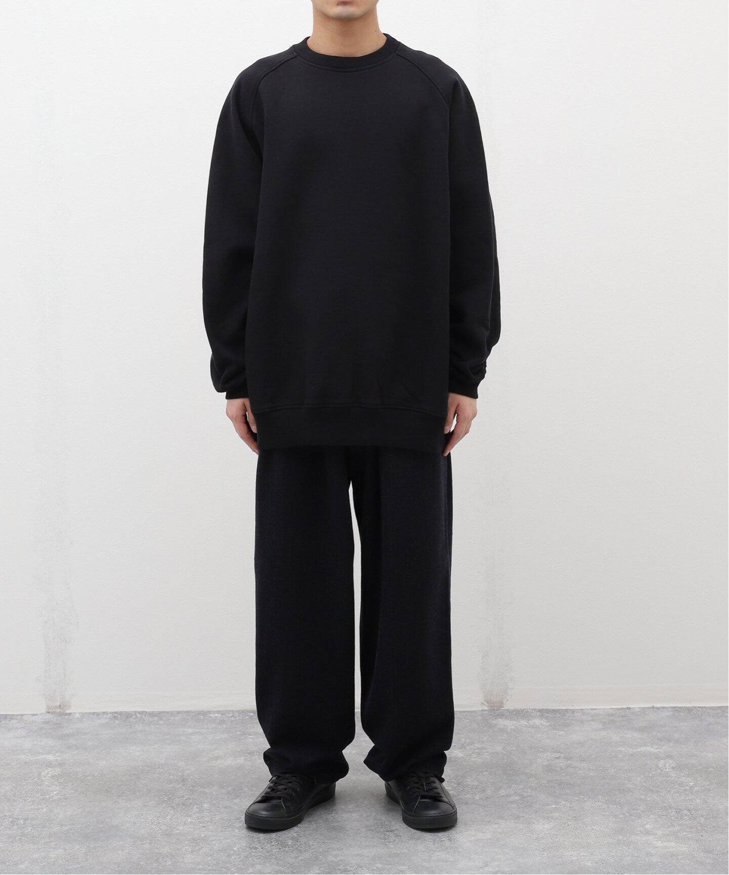 COMOLI 悪かっ コットン吊裏毛クルーネック フェードブラック size 3 