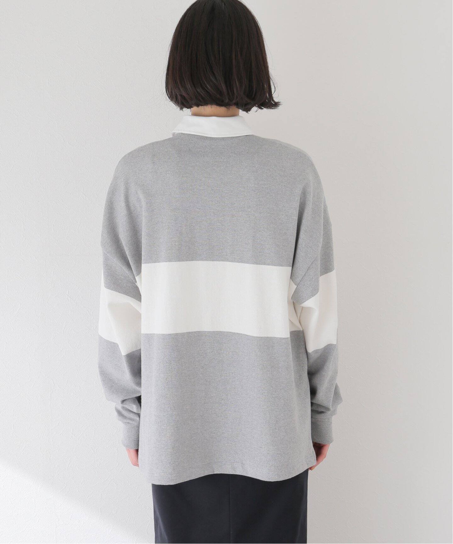 CLANE / クラネ】DEEP NECK WIDE RUGBY SHIRT（Tシャツ／カットソー 