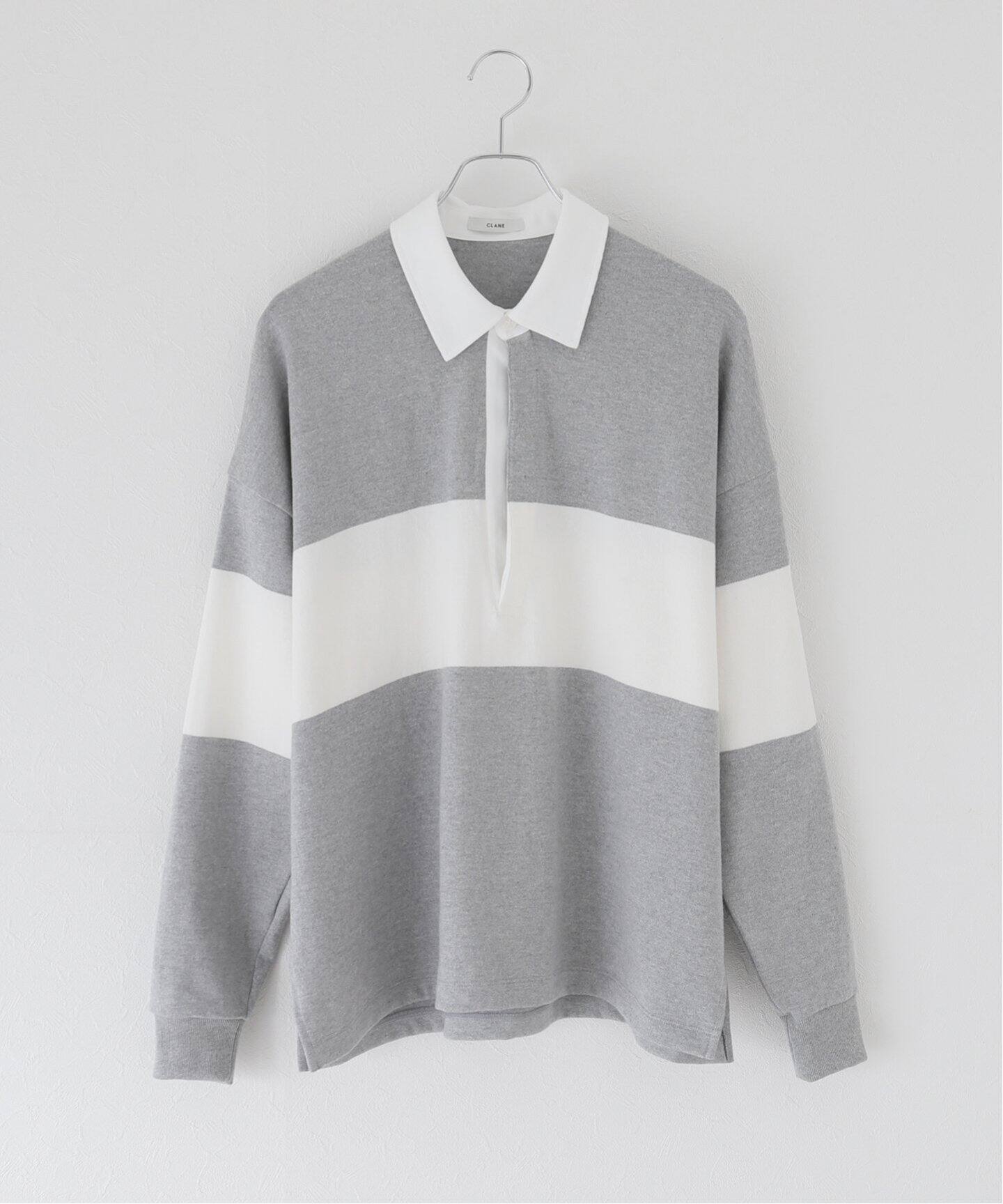 CLANE / クラネ】DEEP NECK WIDE RUGBY SHIRT（Tシャツ／カットソー 