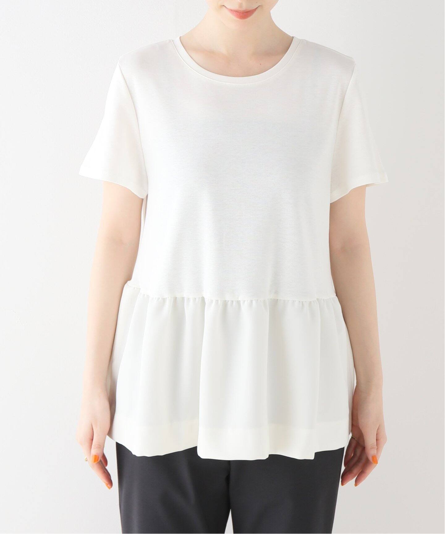 ペプラムプルオーバー5分丈（Tシャツ／カットソー）｜La Totalite（ラ 