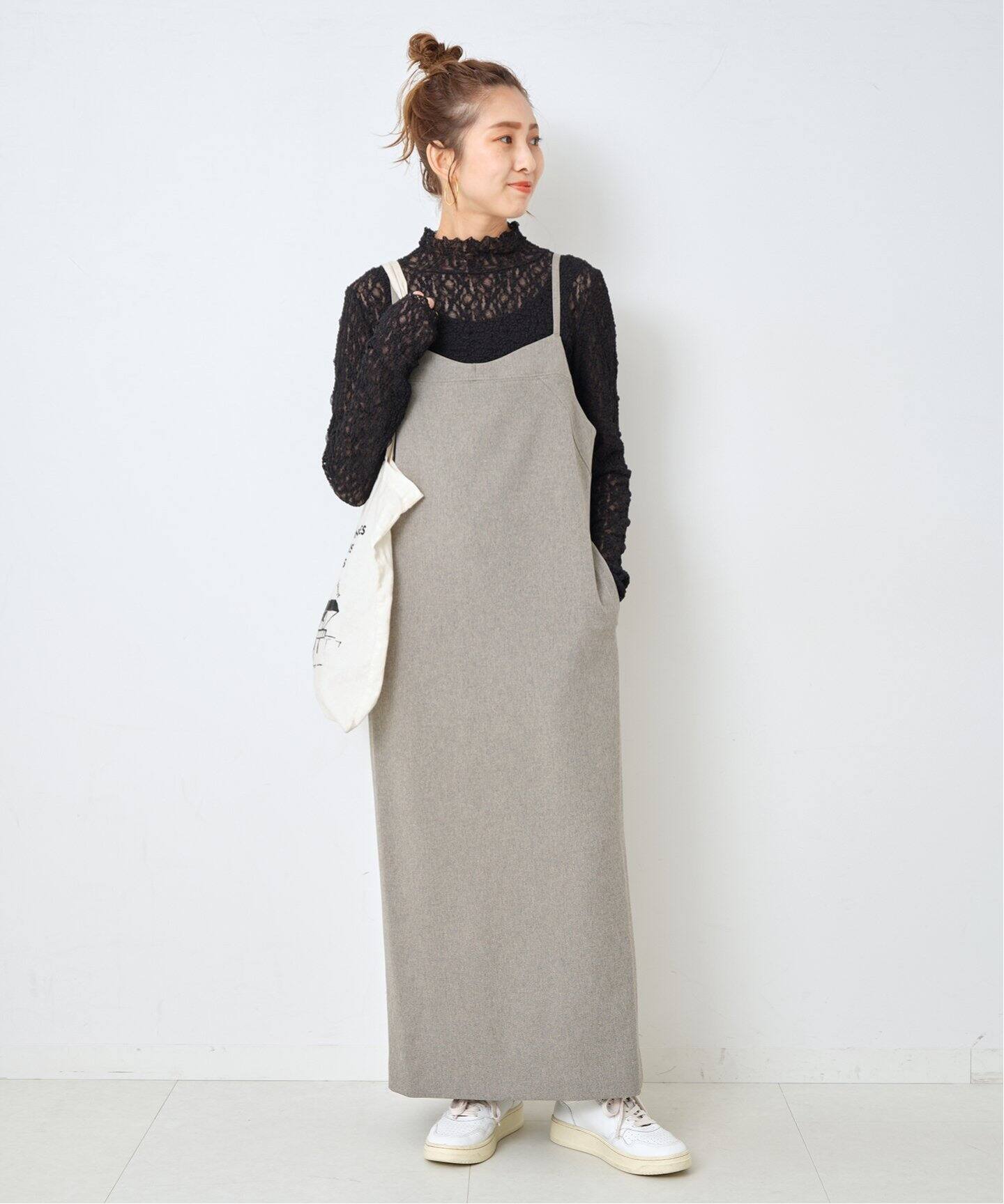 レースシャーリングハイネックトップス（Tシャツ／カットソー）｜Spick 