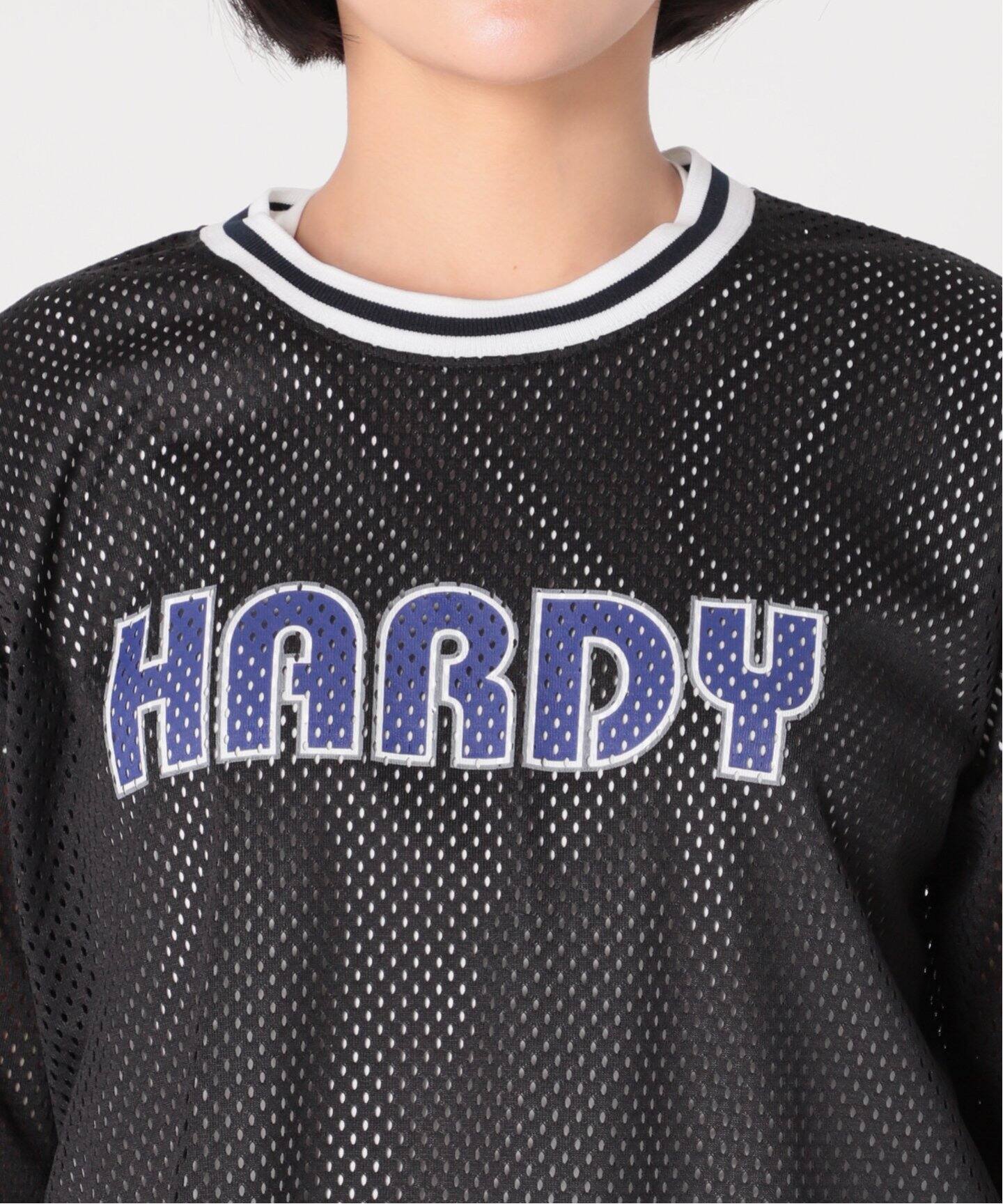 美品　HARDY NOIR 21ssデザインシアーブラウス　メッシュ　刺繍Hロゴ 美品 HARDY NOIR 21ssデザインシアーブラウス メッシュ 刺繍Hロゴ