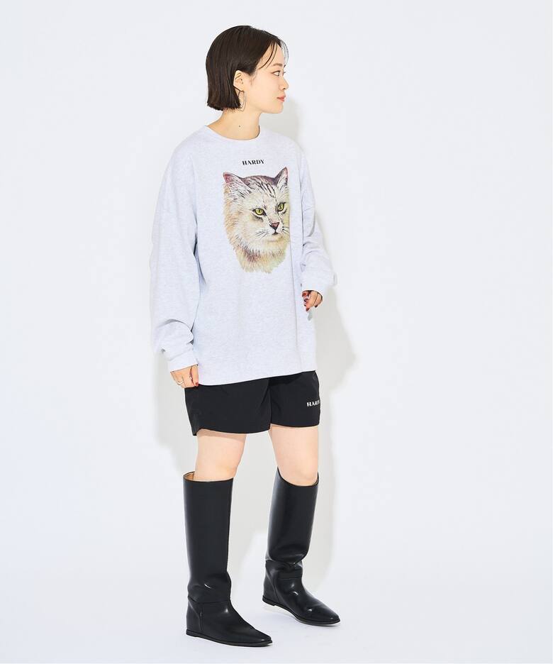 CAT PRINT スウエット（スウェット）｜HARDY NOIR（アルディーノアール 