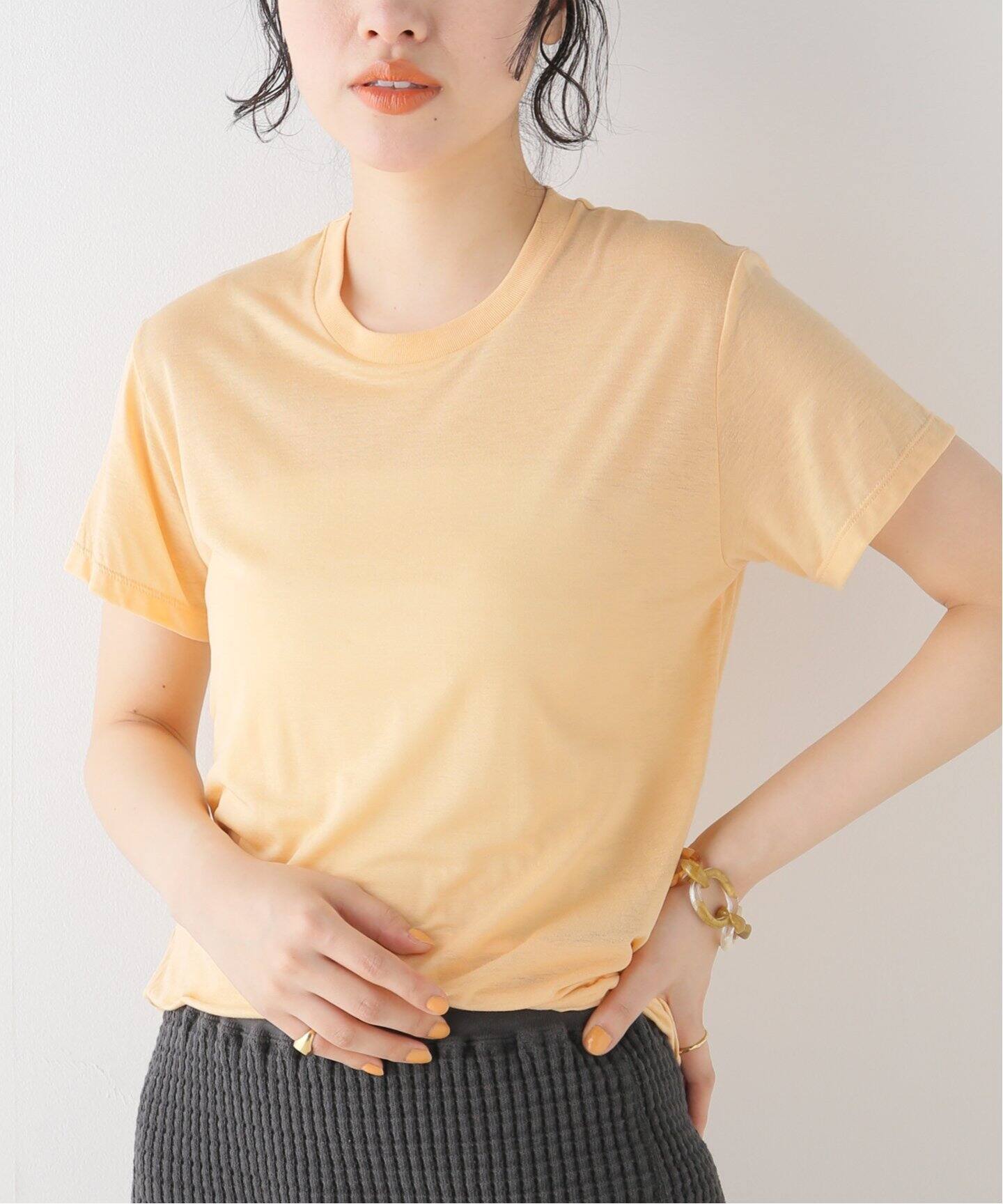 BASERANGE/ベースレンジ】TEE SHIRT（オレンジ）（Tシャツ／カットソー 