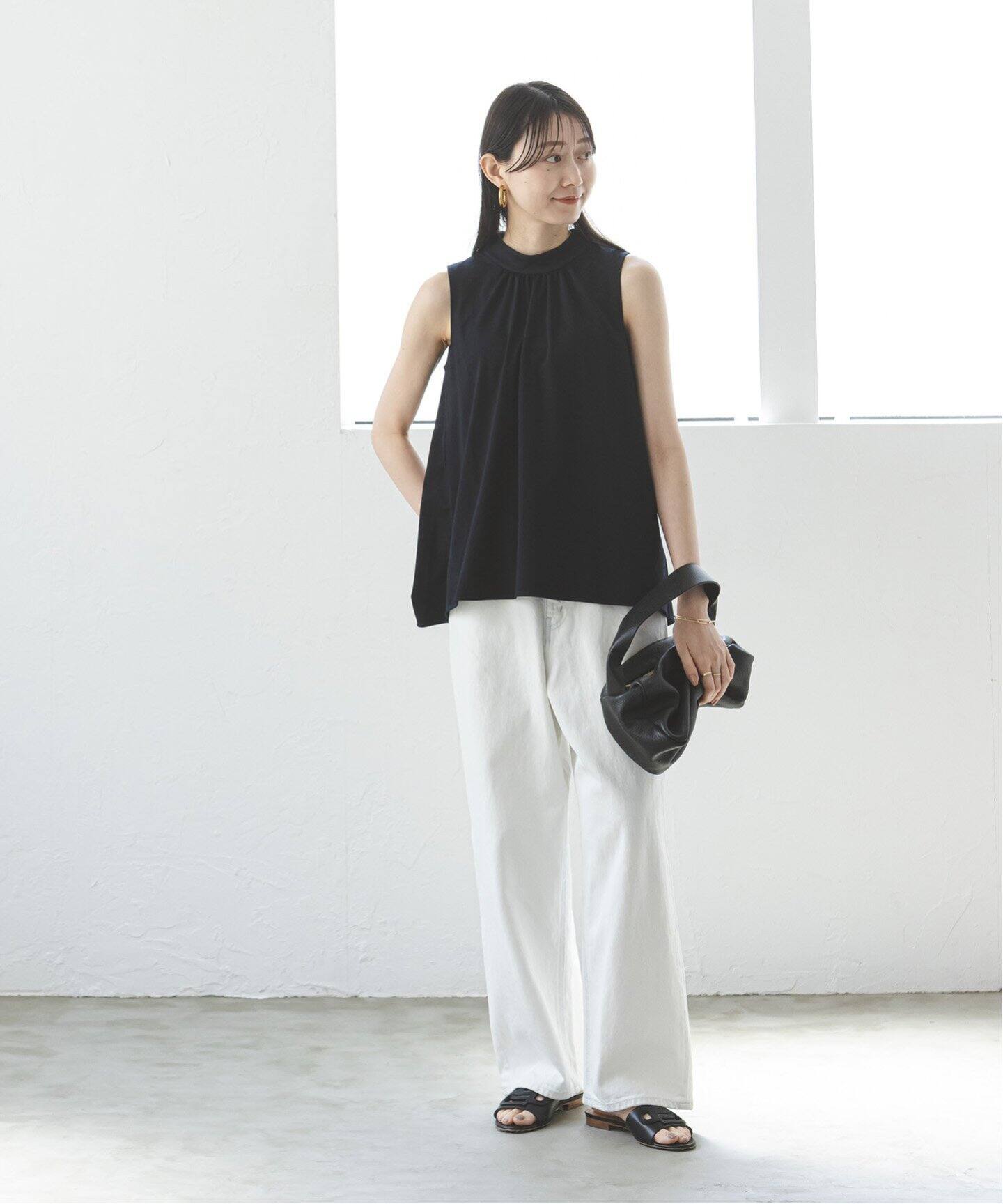 ノースリーブドレープトップ（Tシャツ／カットソー）｜NOBLE（ノーブル  