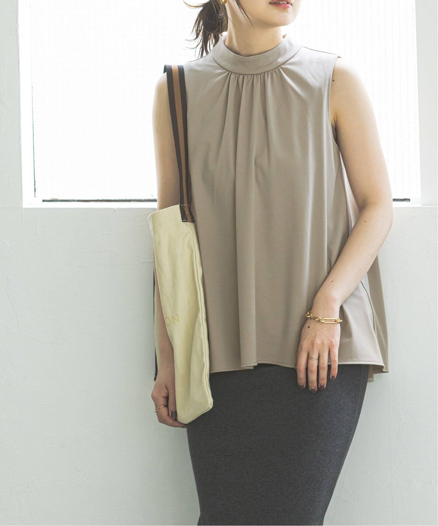 ノースリーブドレープトップ（Tシャツ／カットソー）｜NOBLE（ノーブル  