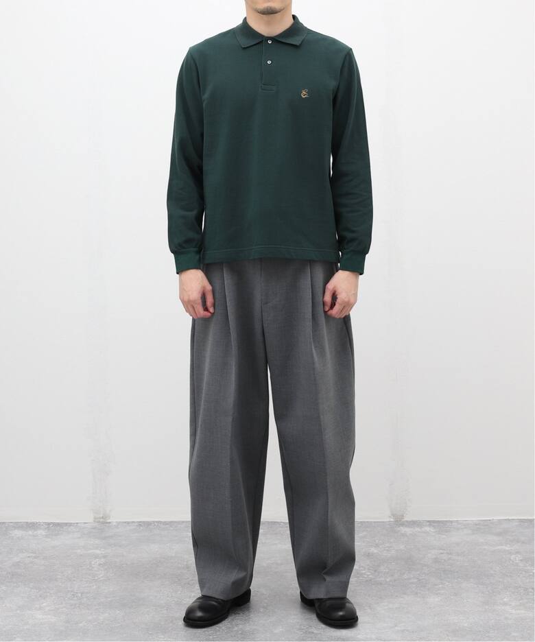 BUREAU / ビューロー】Tuck Stitch L/S ポロシャツ（ポロシャツ 