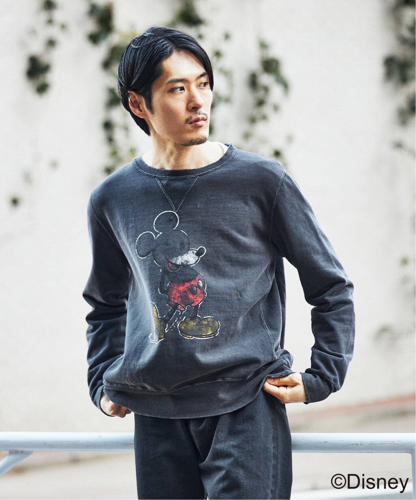 REMI RELIEF / レミレリーフ】別注 HARD SP加工裏毛クルー（Mickey 