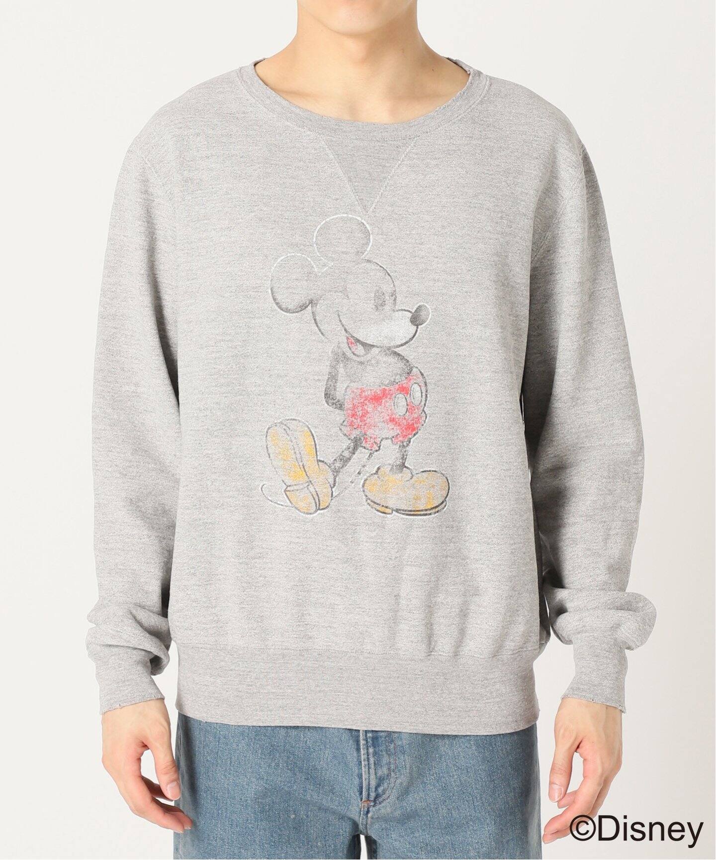 REMI RELIEF / レミレリーフ】別注 HARD SP加工裏毛クルー（Mickey 