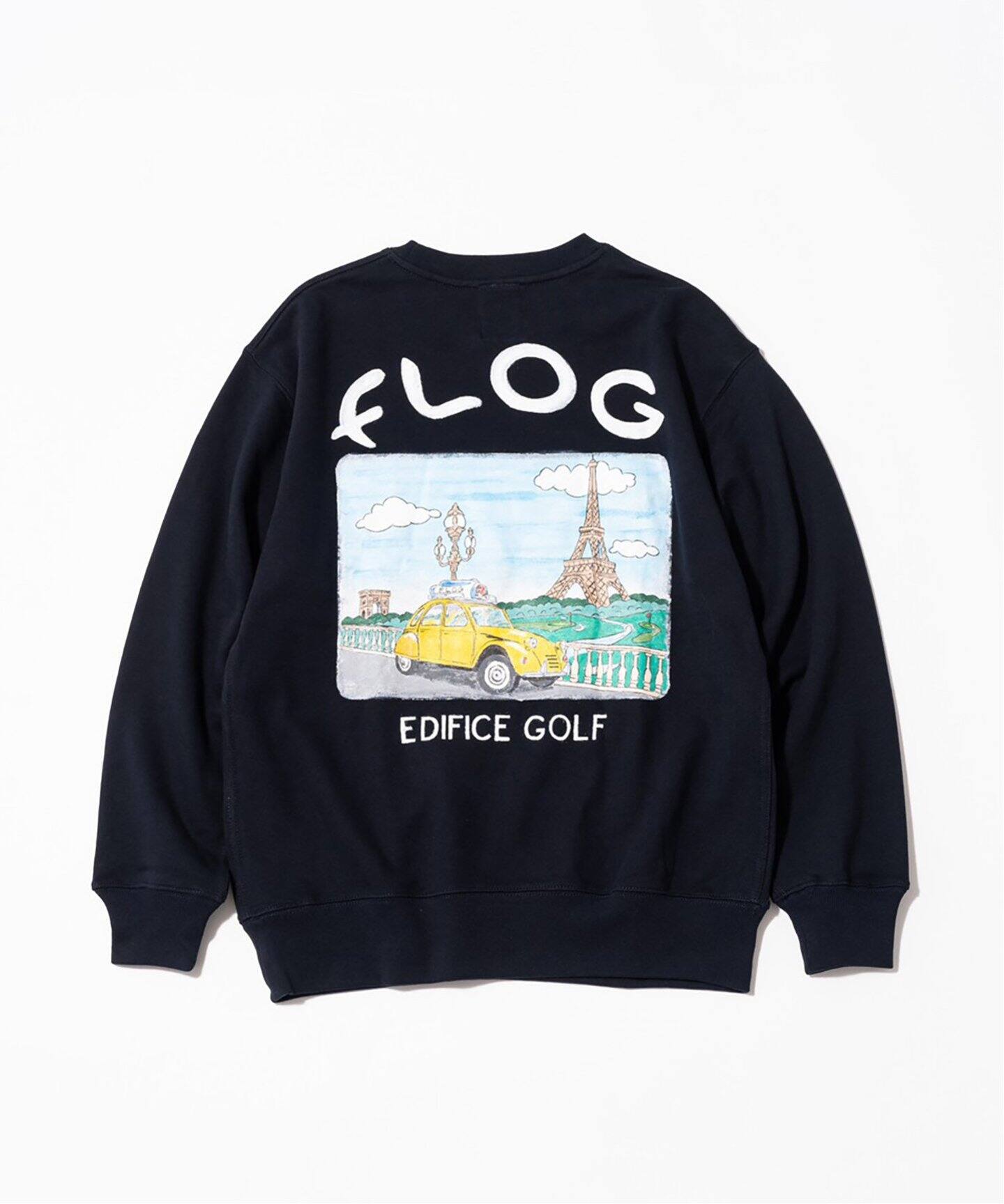 Flog Golf Clubスウェット 知ろ トレーナー ハーフジップ 黒 L リブ袖