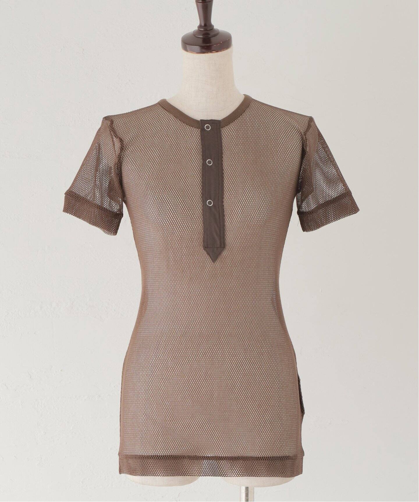 INSCRIRE /アンスクリア】Mesh Short Sleeve：カットソー（Tシャツ 