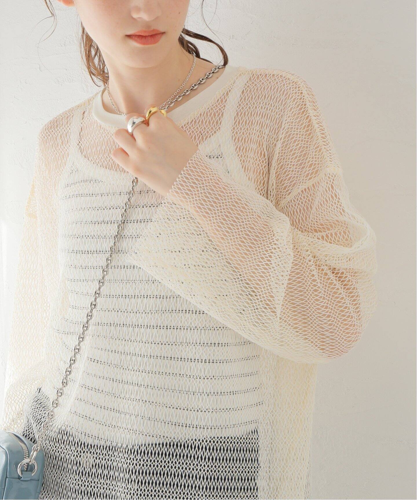 追加》バイカラーネットロングワンピース（ワンピース）｜JOURNAL  