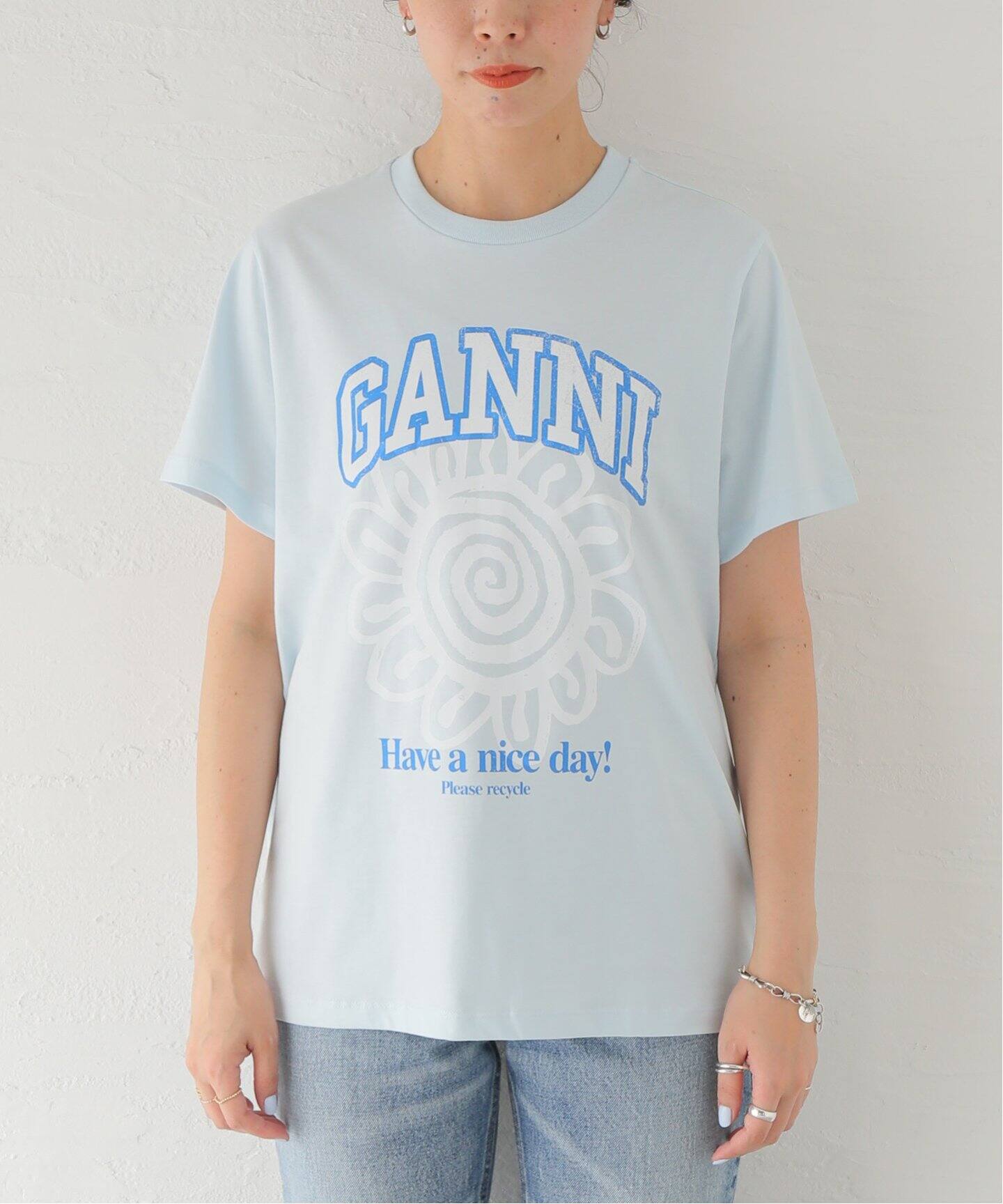アウトレット福袋 Jersey Basic ガニー】 / GANNI Flower T-shir：Tシャツ Relaxed トップス