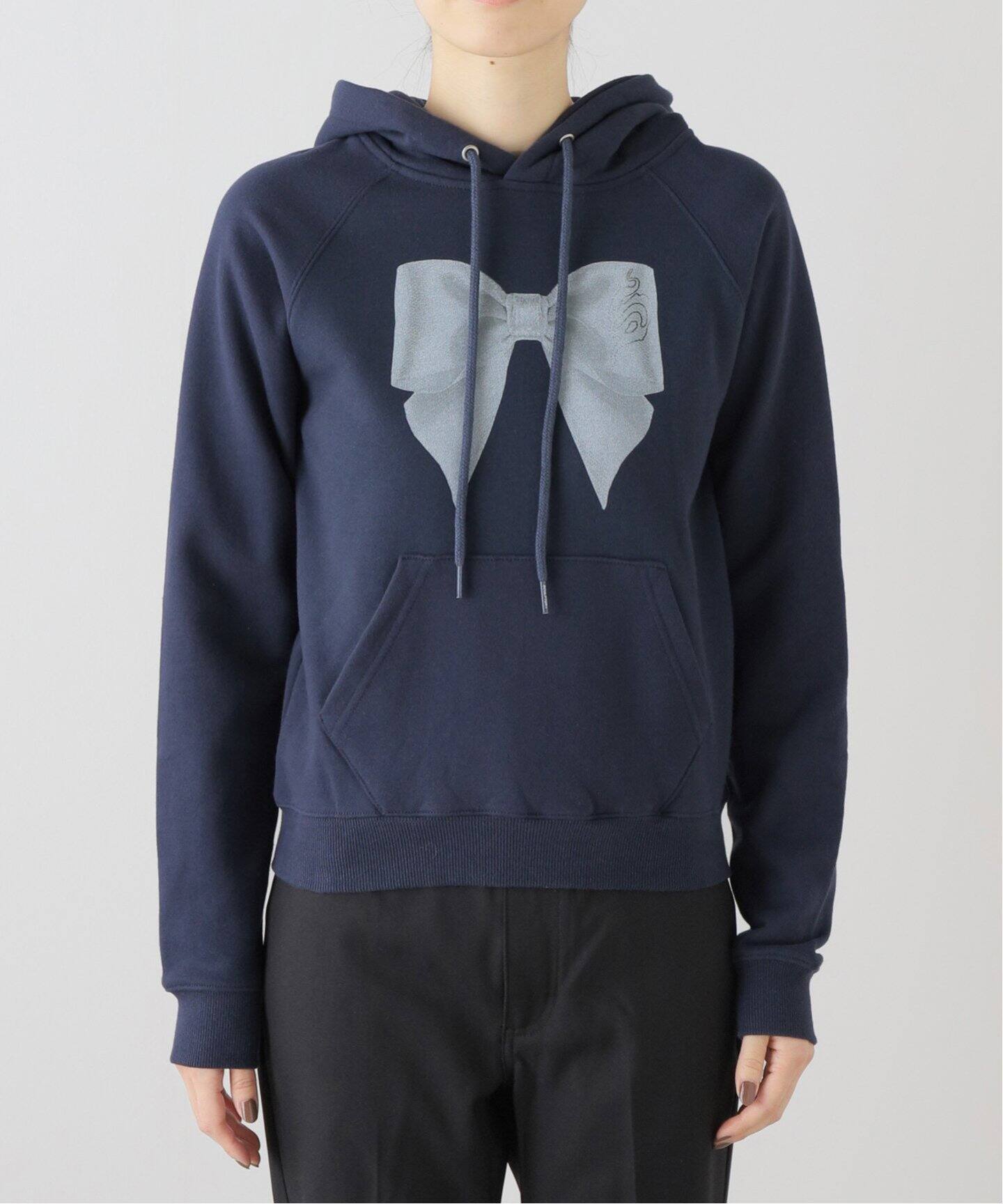 SCULPTOR/スカルプター】 Big Bow Crop Hoodie：パーカー（パーカー 
