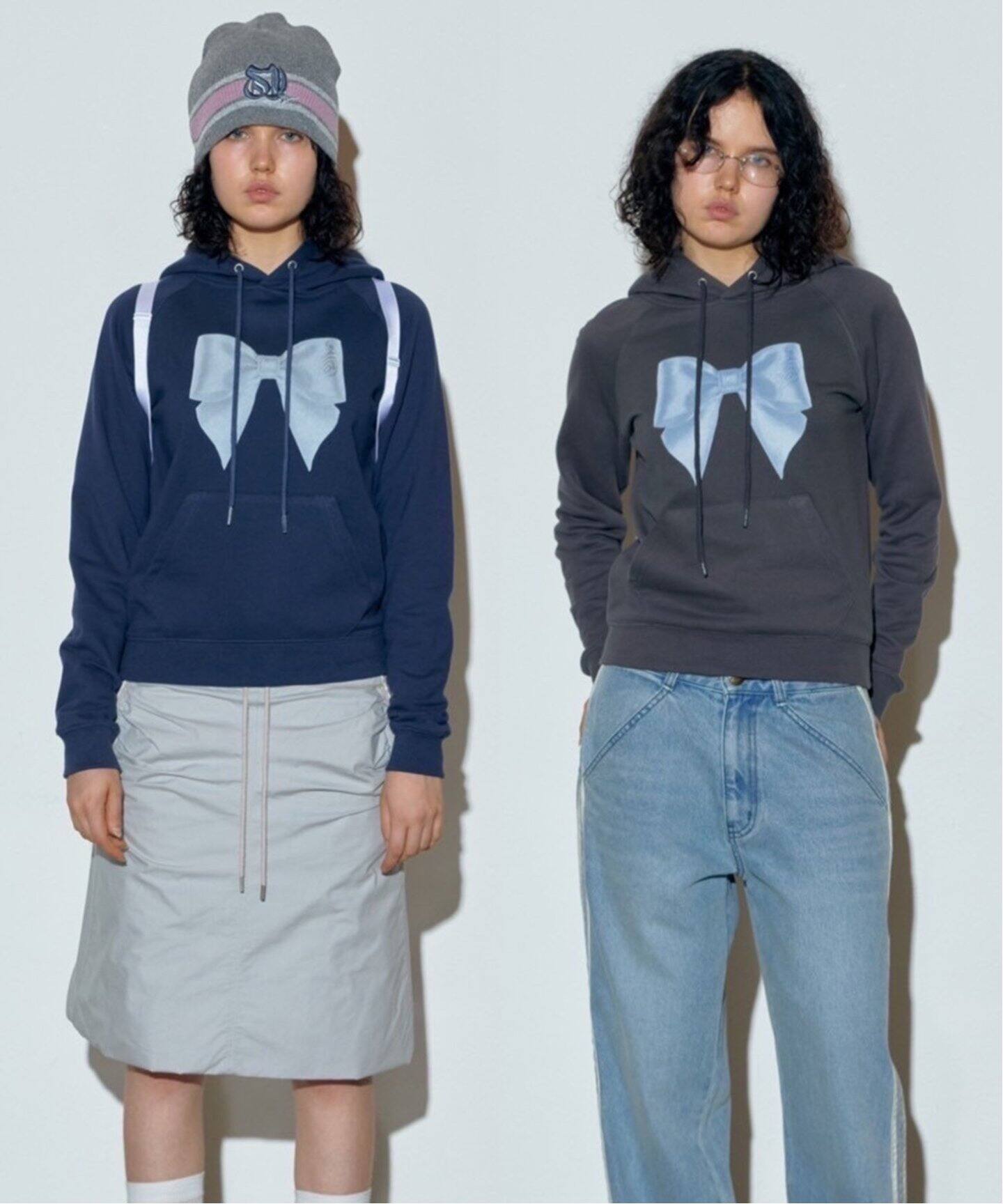 SCULPTOR/スカルプター】 Big Bow Crop Hoodie：パーカー（パーカー 