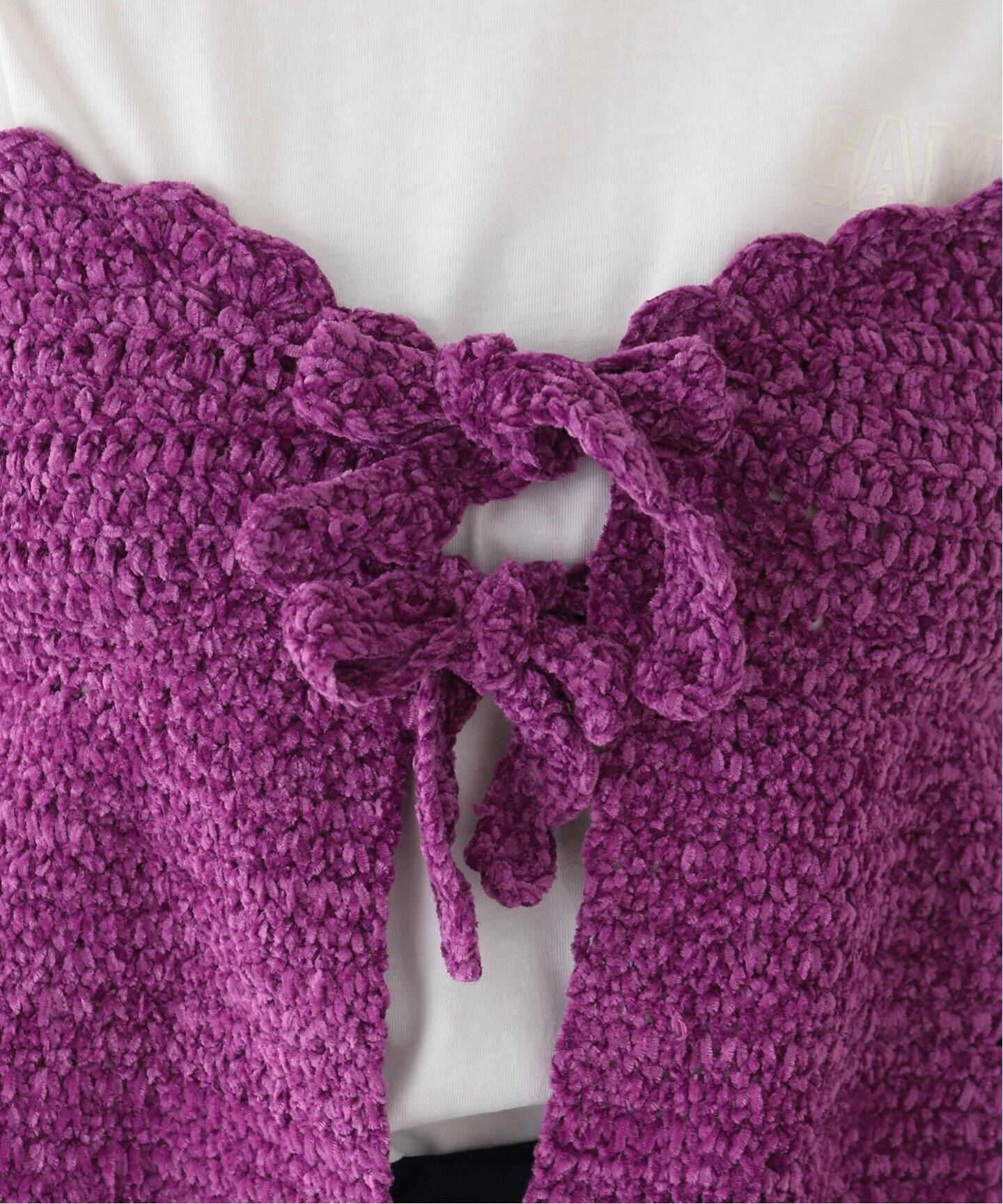 GANNI / ガニー】 Velvet Crochet Bandeau Strap Top：ビスチェ 