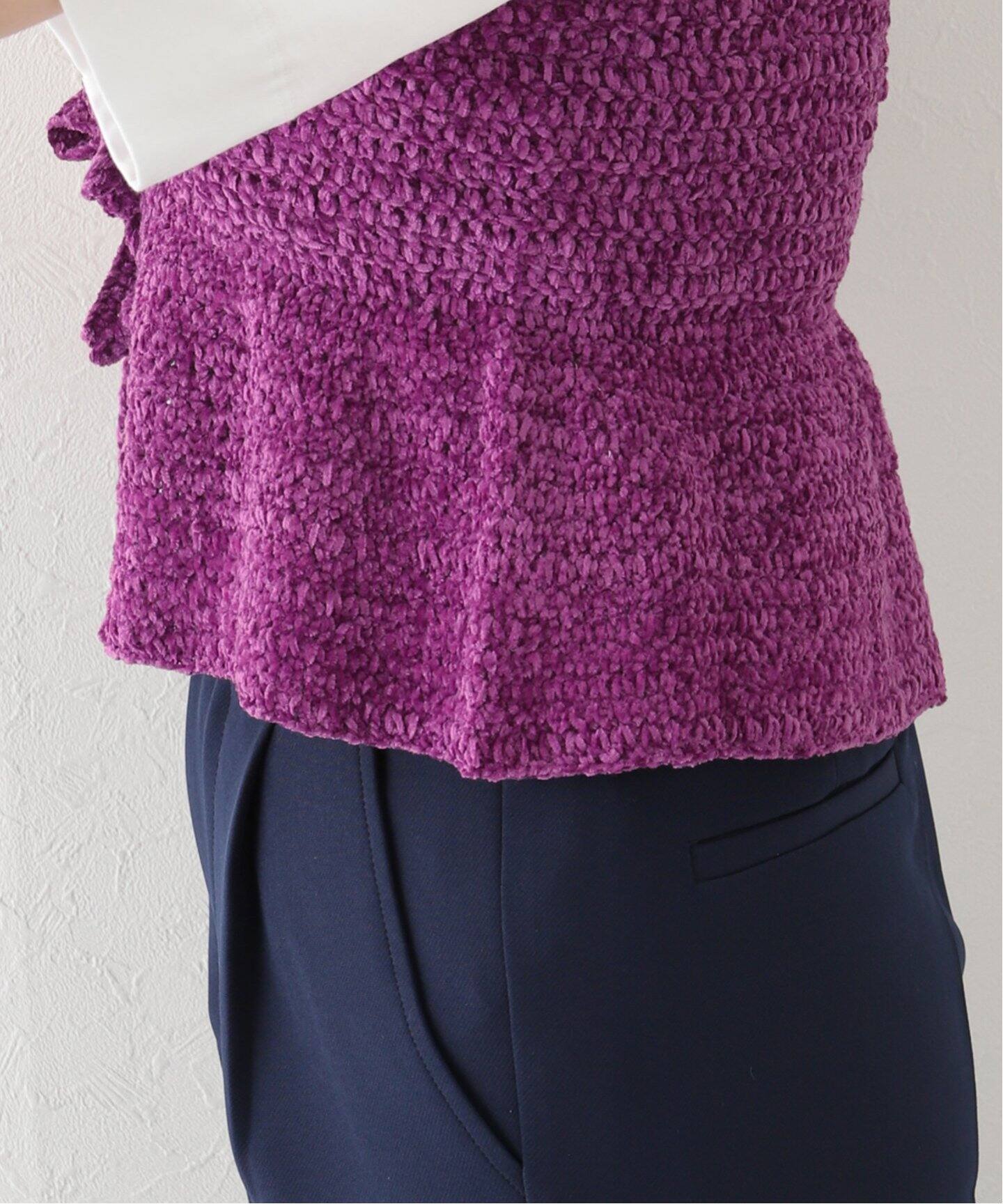 GANNI / ガニー】 Velvet Crochet Bandeau Strap Top：ビスチェ 
